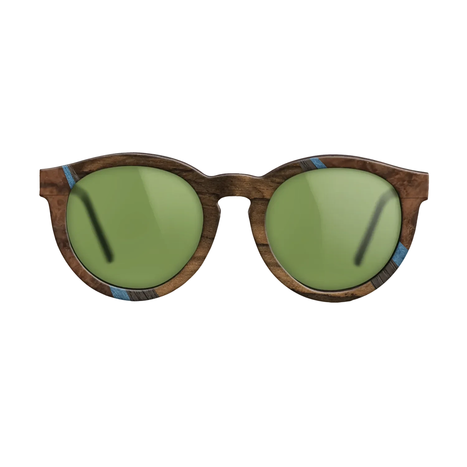 Walnut Burl,Santos Rosewood Dark,Poplar Dyed: Blue Denim,Fumed Oak,Walnut: Straight Grain: Fractal - The Rebel - Round - 1462 - SIRIS wood optic