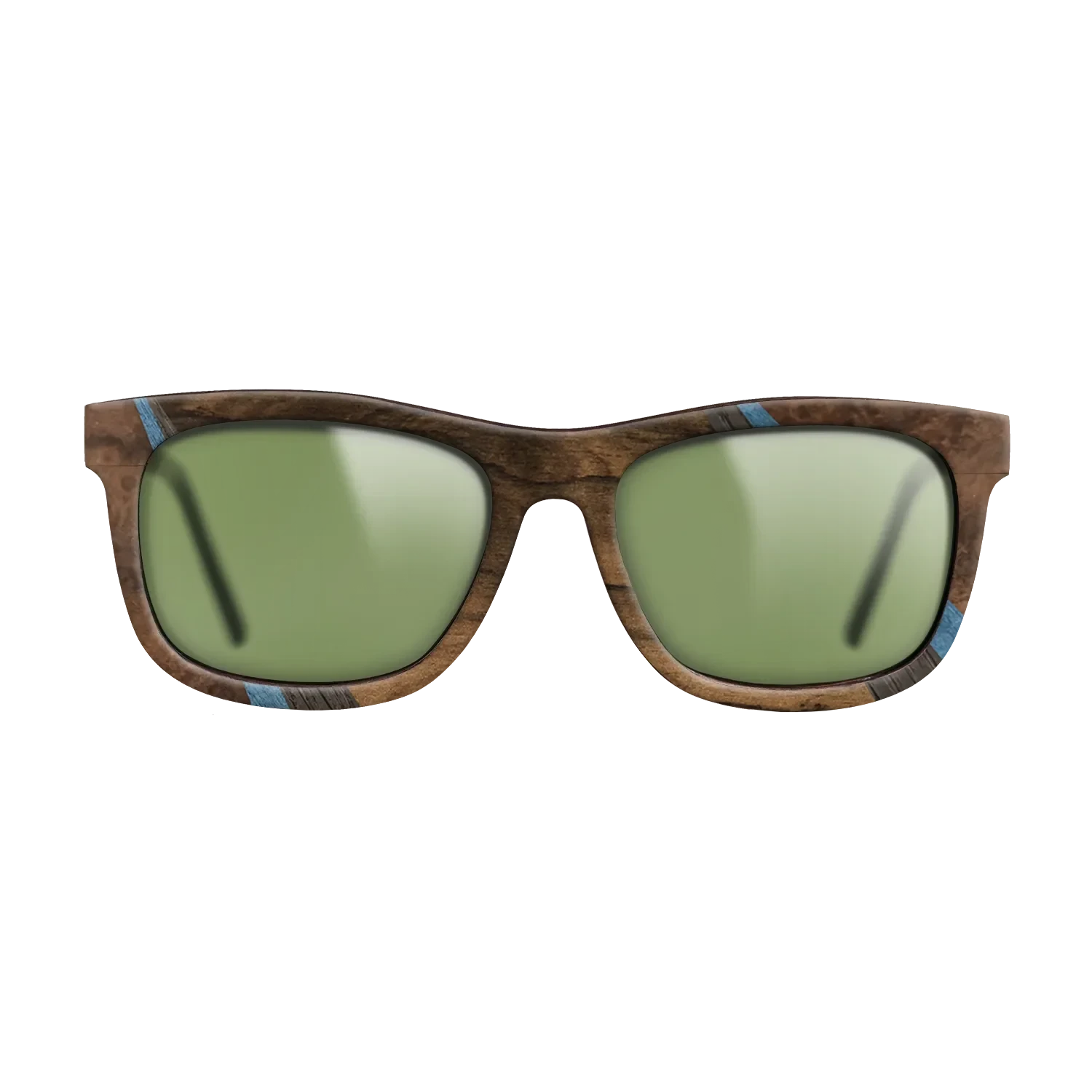 Walnut Burl,Santos Rosewood Dark,Poplar Dyed: Blue Denim,Fumed Oak,Walnut: Straight Grain: Fractal - The Hero - Square - 1462 - SIRIS wood optic