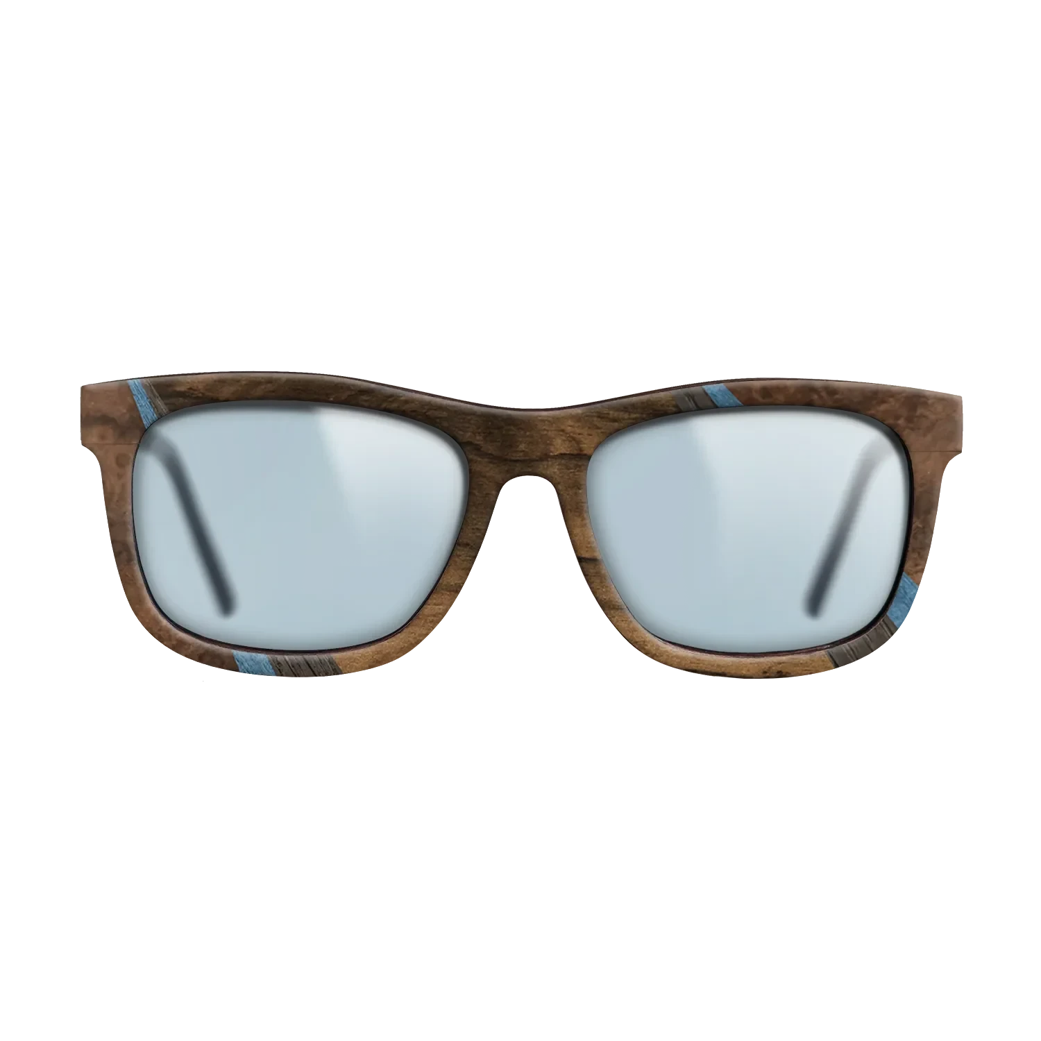 Walnut Burl,Santos Rosewood Dark,Poplar Dyed: Blue Denim,Fumed Oak,Walnut: Straight Grain: Fractal - The Hero - Square - 1462 - SIRIS wood optic