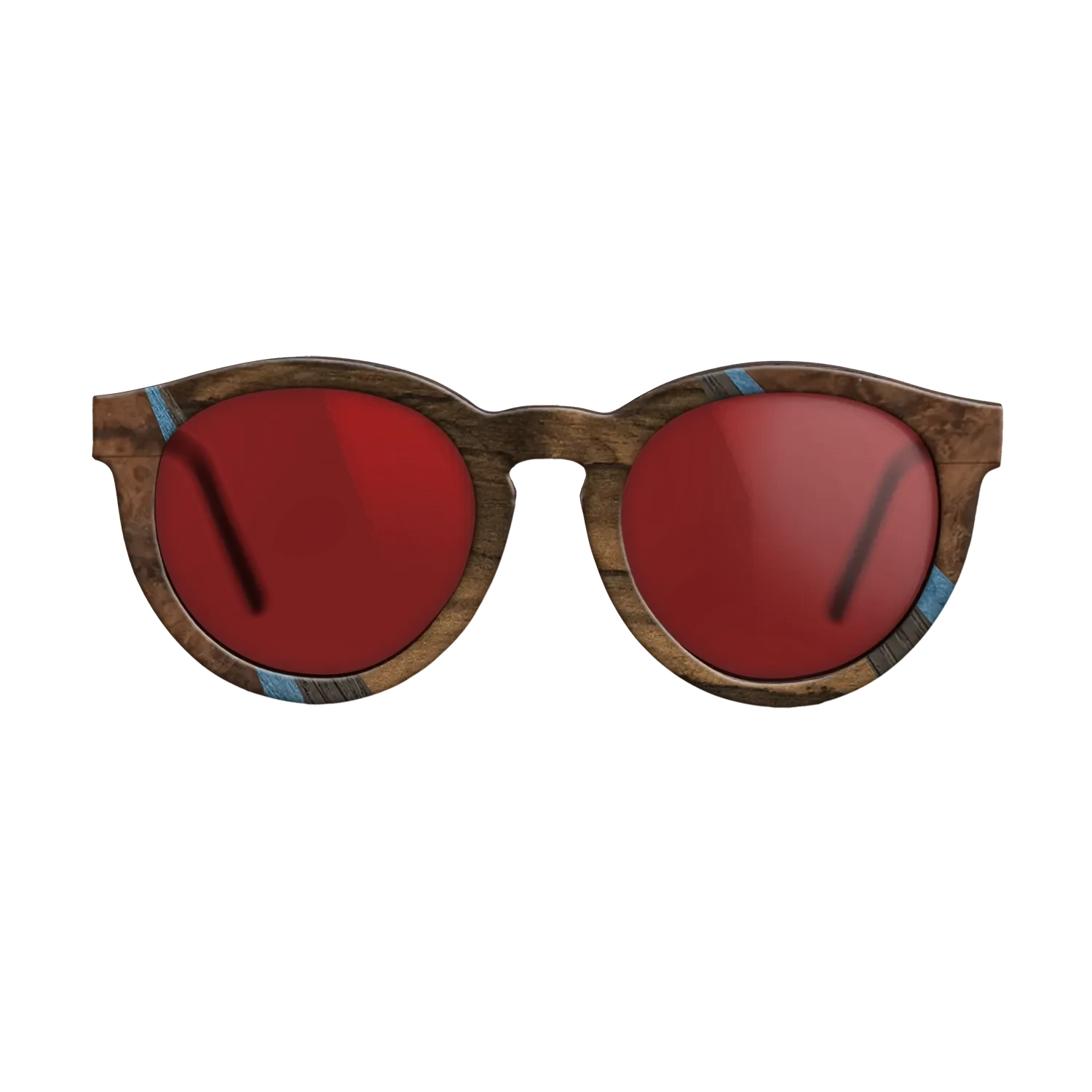 Walnut Burl,Santos Rosewood Dark,Poplar Dyed: Blue Denim,Fumed Oak,Walnut: Straight Grain: Fractal - The Rebel - Round - 1462 - SIRIS wood optic