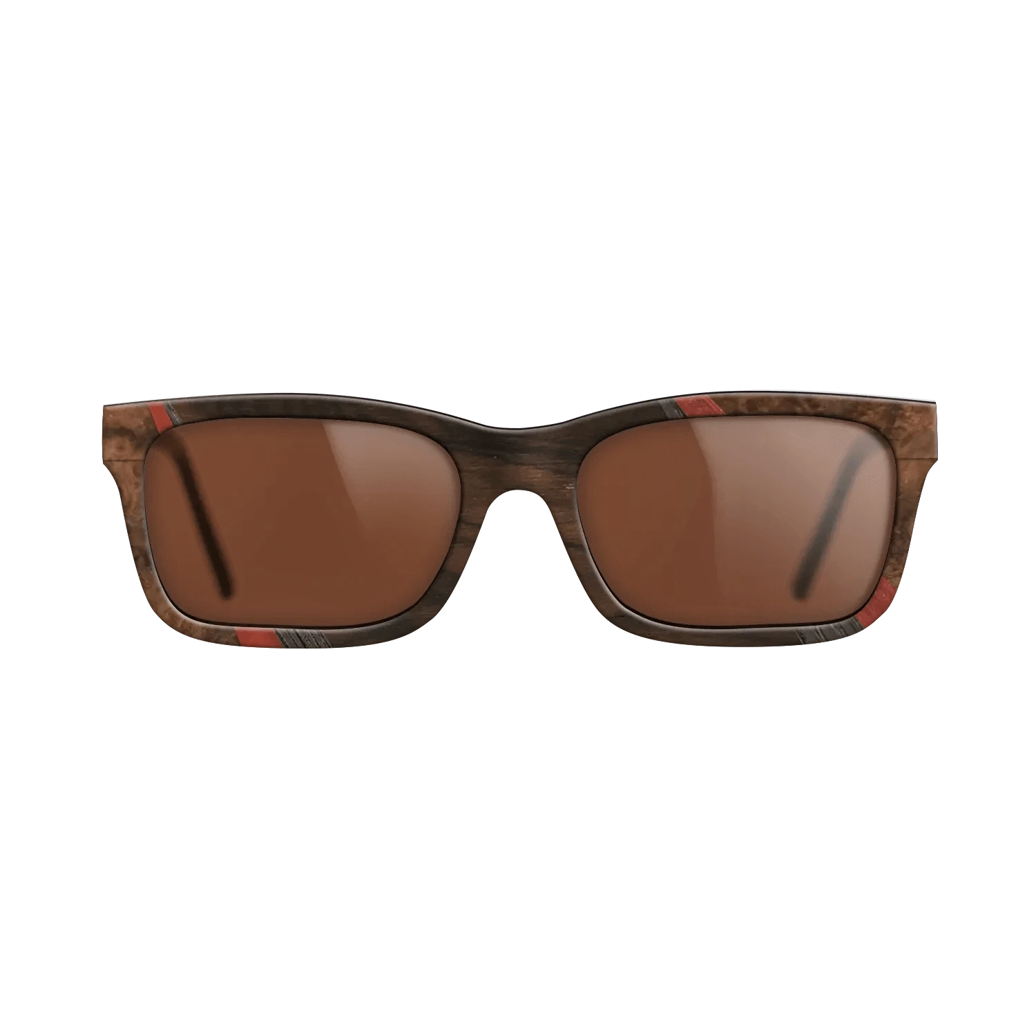 Ziricote Dark Quartered,Fumed Oak,Poplar Dyed: Red,Walnut: Straight Grain,Walnut Burl: Fractal - The Sage - Rectangle - 857 - SIRIS wood optic