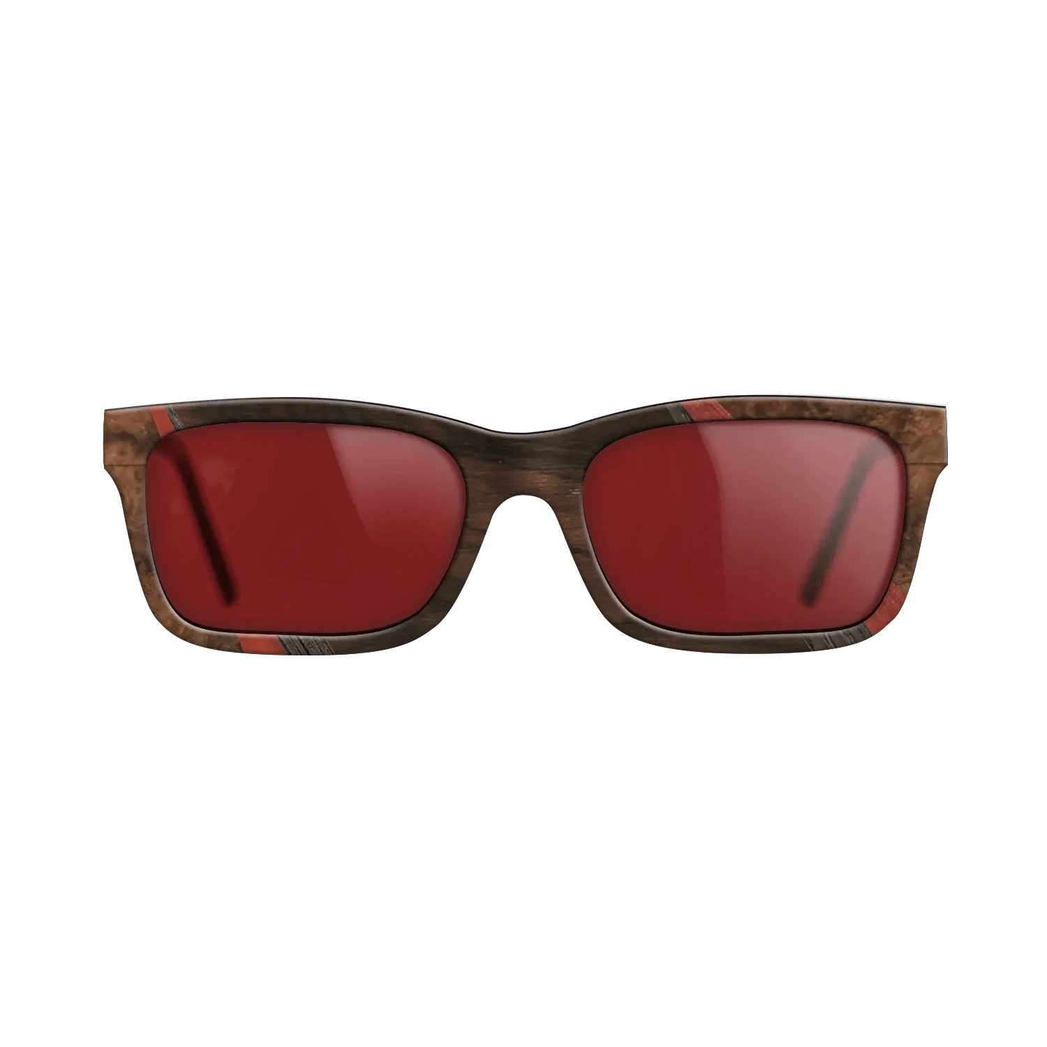 Ziricote Dark Quartered,Fumed Oak,Poplar Dyed: Red,Walnut: Straight Grain,Walnut Burl: Fractal - The Sage - Rectangle - 857 - SIRIS wood optic