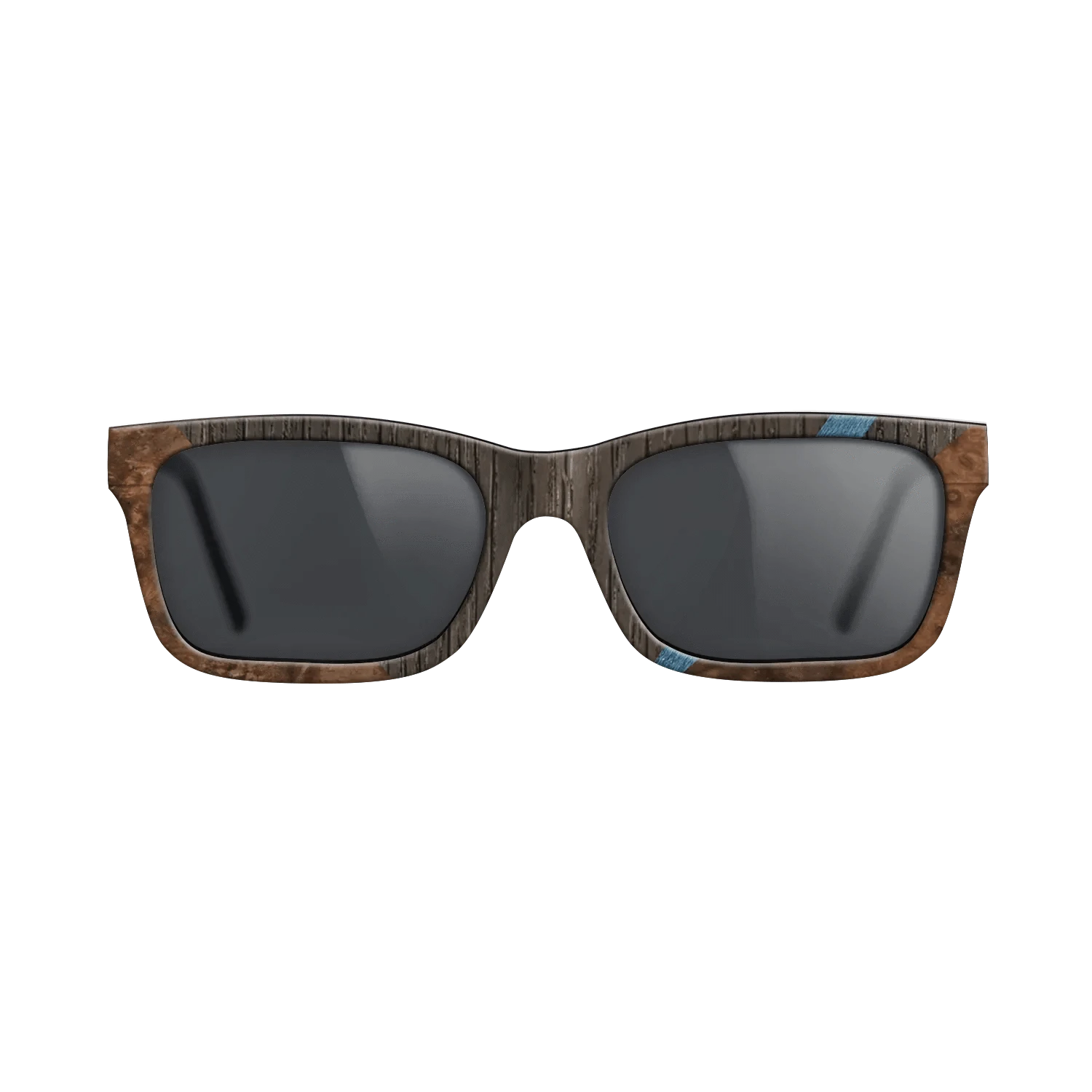 Walnut: Straight Grain,Fumed Oak,Poplar Dyed: Blue Denim,Walnut Burl: Geometric - The Sage - Rectangle - 1044 - SIRIS wood optic