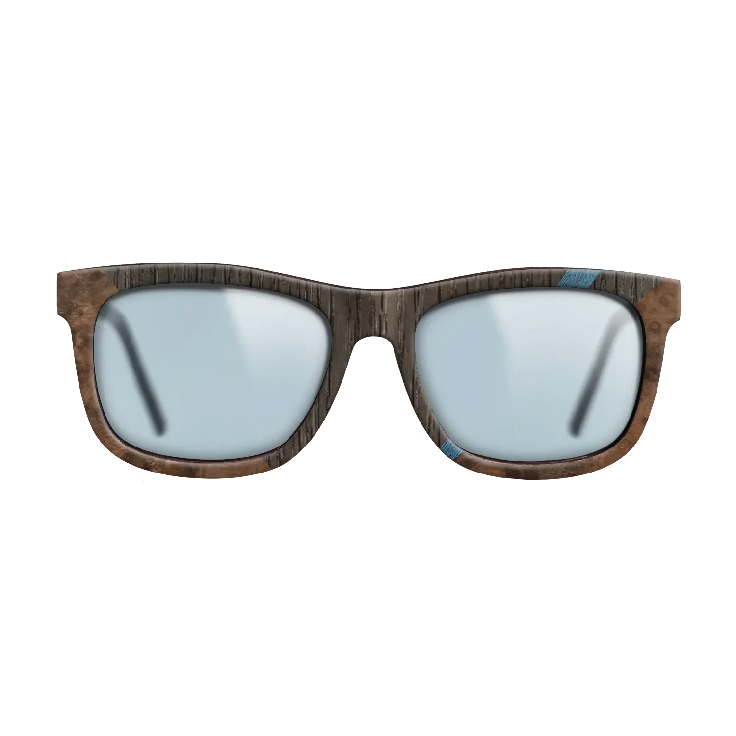 Walnut: Straight Grain,Fumed Oak,Poplar Dyed: Blue Denim,Walnut Burl: Geometric - The Hero - Square - 1044 - SIRIS wood optic