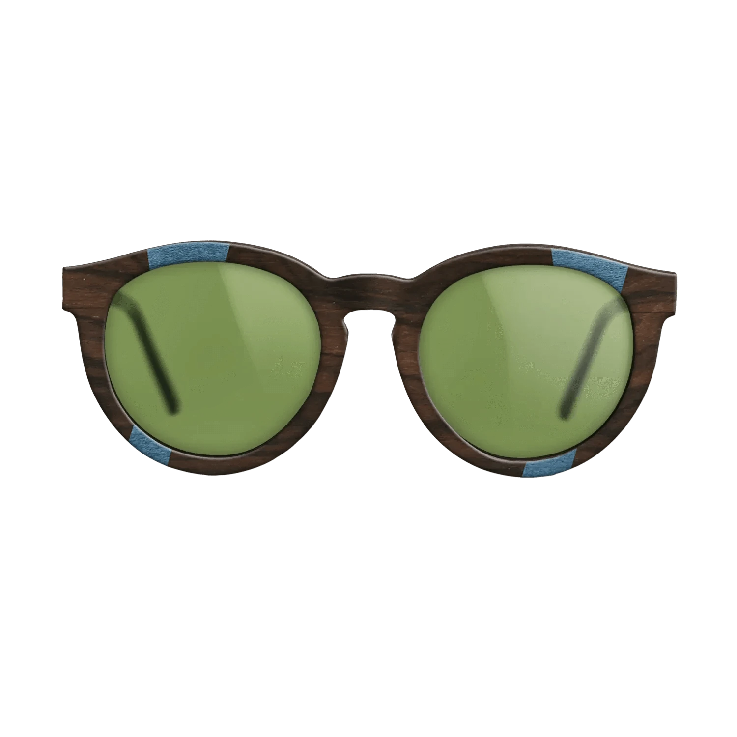 Ziricote Dark Quartered,Poplar Dyed: Blue Denim,Poplar Dyed: Grey,Walnut Claro Dark: Fractal - The Rebel - Round - 1303 - SIRIS wood optic