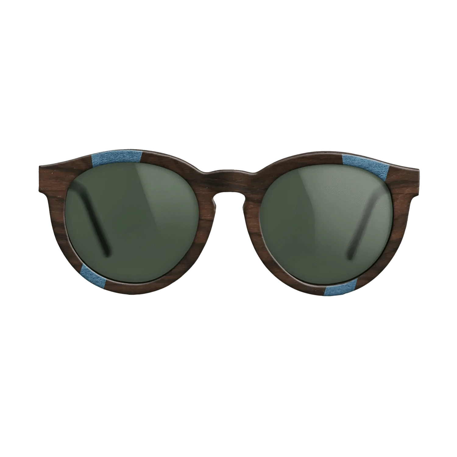 Ziricote Dark Quartered,Poplar Dyed: Blue Denim,Poplar Dyed: Grey,Walnut Claro Dark: Fractal - The Rebel - Round - 1303 - SIRIS wood optic