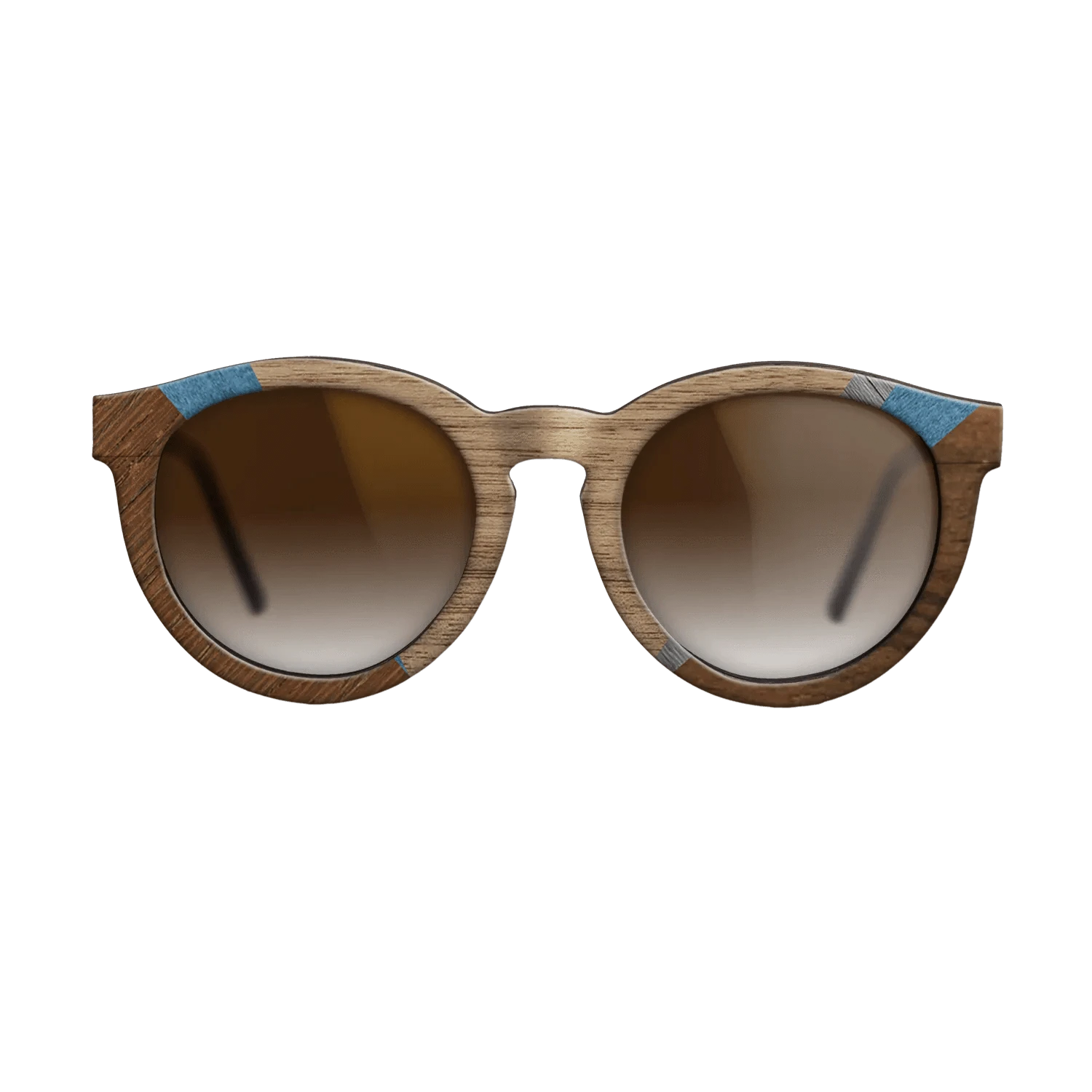Walnut: Straight Grain,Poplar Dyed: Blue Denim,Ziricote Dark Quartered,Poplar Dyed: Grey: Geometric - The Rebel - Round - 1282 - SIRIS wood optic