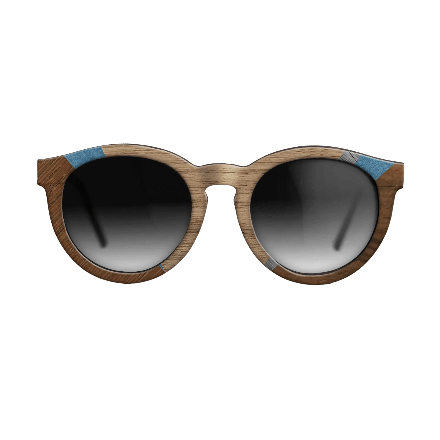 Walnut: Straight Grain,Poplar Dyed: Blue Denim,Ziricote Dark Quartered,Poplar Dyed: Grey: Geometric - The Rebel - Round - 1282 - SIRIS wood optic