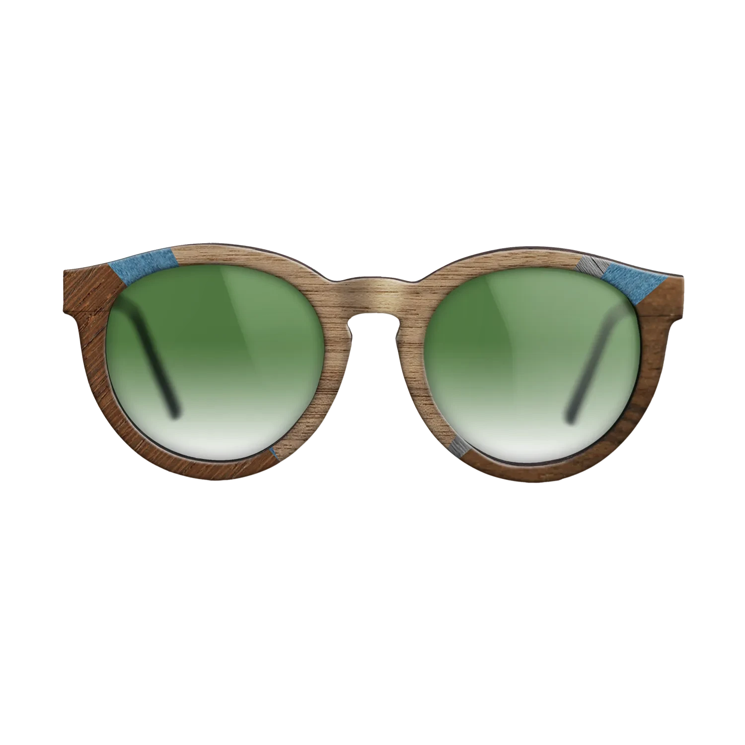 Walnut: Straight Grain,Poplar Dyed: Blue Denim,Ziricote Dark Quartered,Poplar Dyed: Grey: Geometric - The Rebel - Round - 1282 - SIRIS wood optic