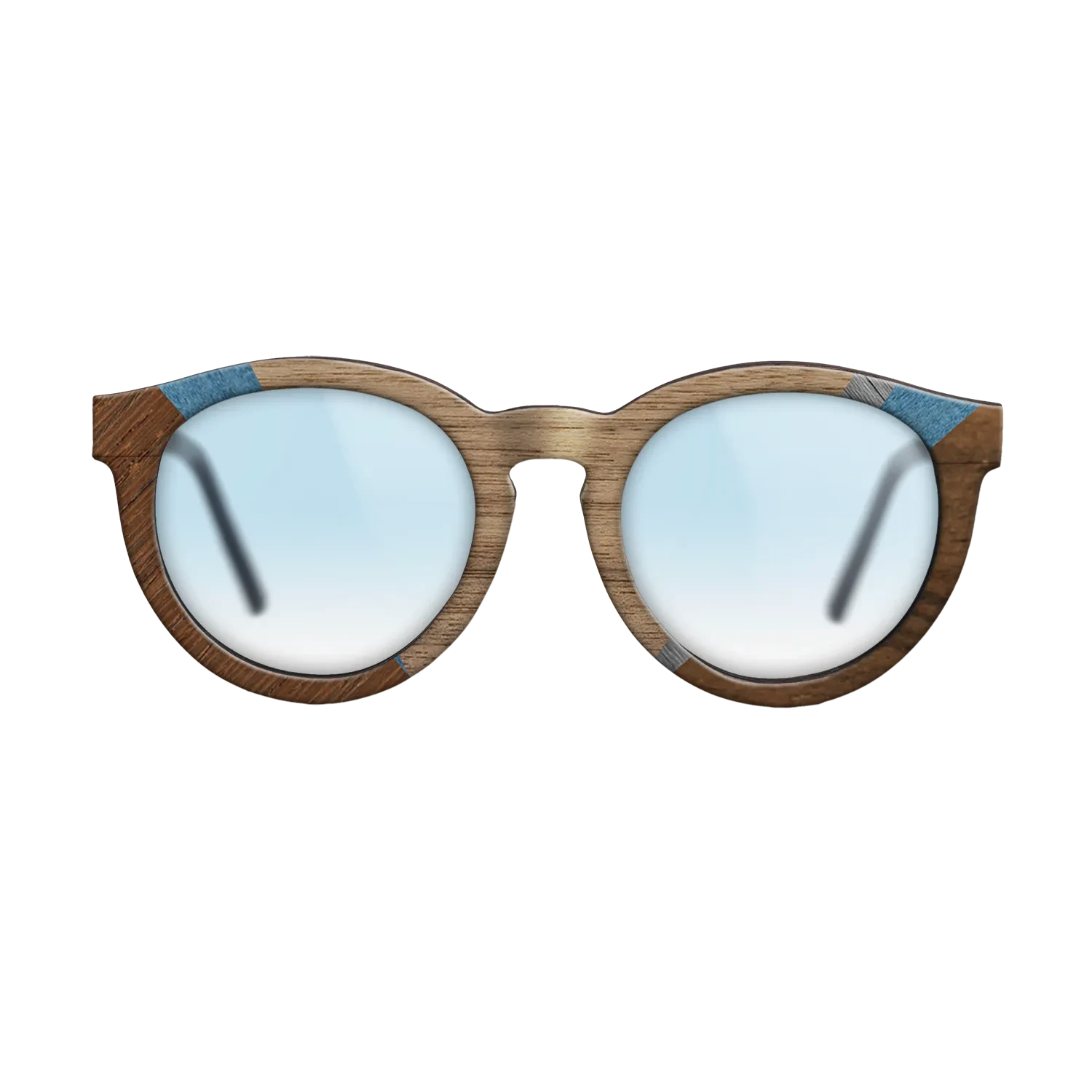 Walnut: Straight Grain,Poplar Dyed: Blue Denim,Ziricote Dark Quartered,Poplar Dyed: Grey: Geometric - The Rebel - Round - 1282 - SIRIS wood optic