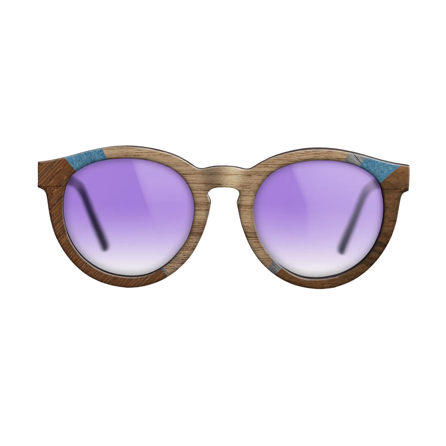 Walnut: Straight Grain,Poplar Dyed: Blue Denim,Ziricote Dark Quartered,Poplar Dyed: Grey: Geometric - The Rebel - Round - 1282 - SIRIS wood optic