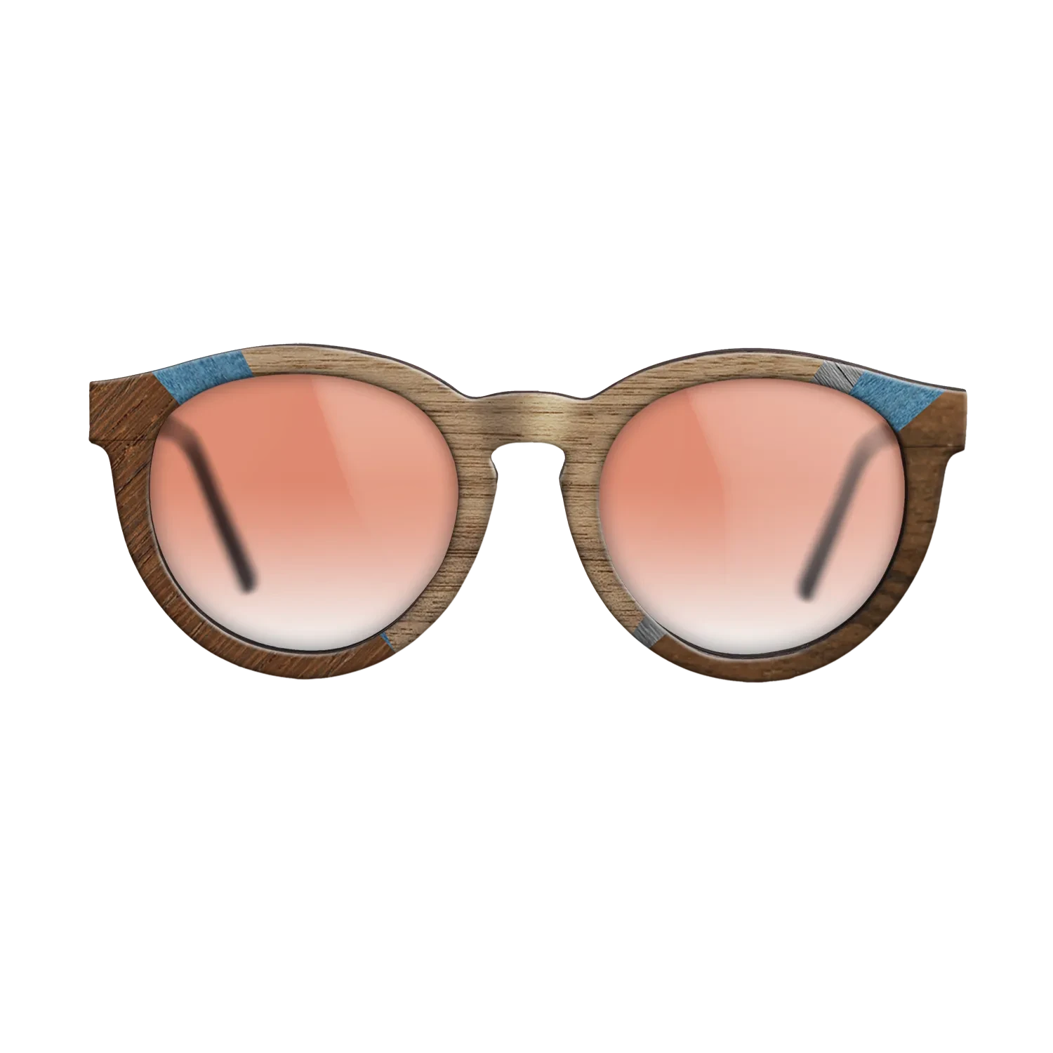 Walnut: Straight Grain,Poplar Dyed: Blue Denim,Ziricote Dark Quartered,Poplar Dyed: Grey: Geometric - The Rebel - Round - 1282 - SIRIS wood optic