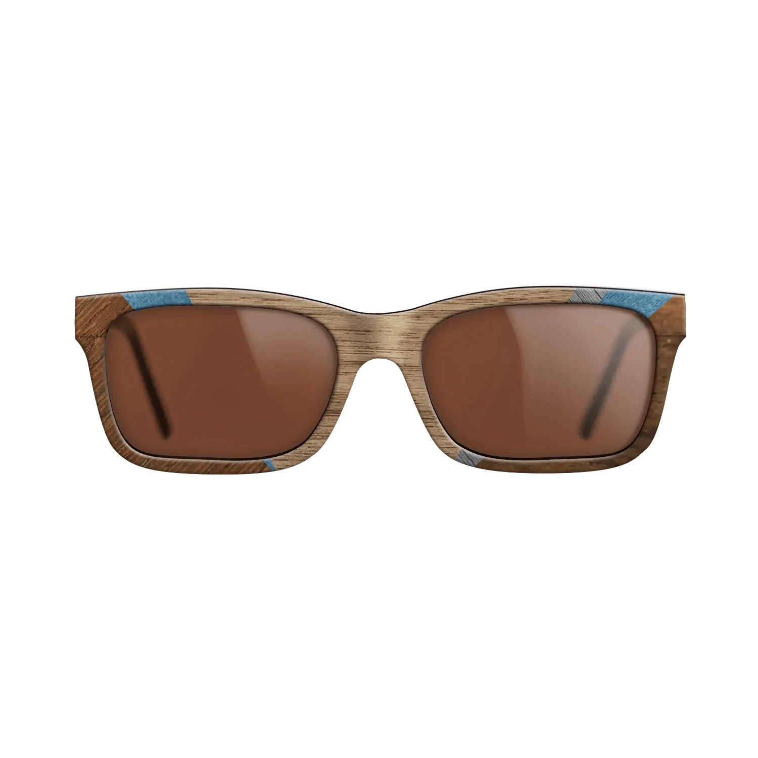 Walnut: Straight Grain,Poplar Dyed: Blue Denim,Ziricote Dark Quartered,Poplar Dyed: Grey: Geometric - The Sage - Rectangle - 1282 - SIRIS wood optic