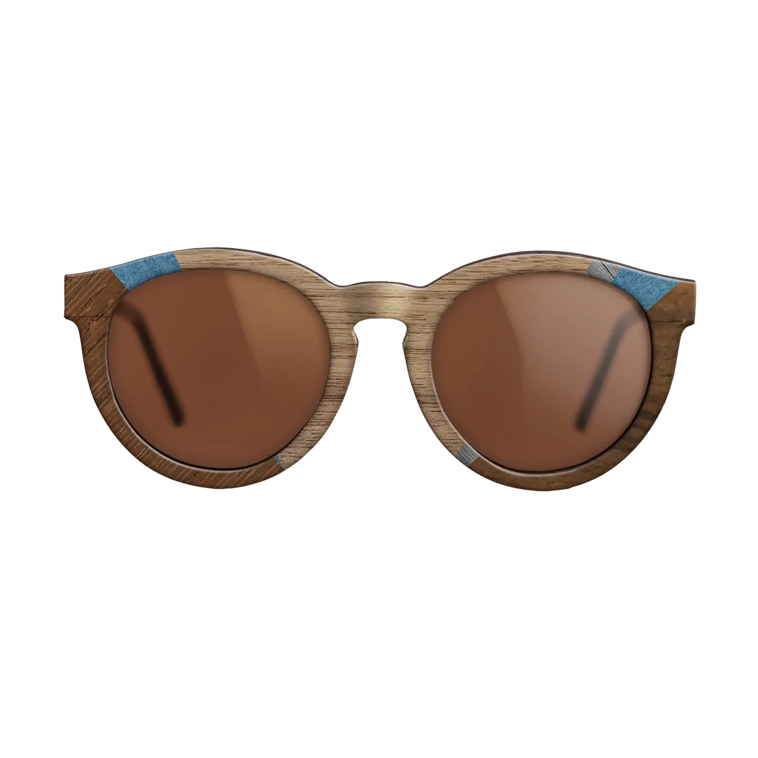 Walnut: Straight Grain,Poplar Dyed: Blue Denim,Ziricote Dark Quartered,Poplar Dyed: Grey: Geometric - The Rebel - Round - 1282 - SIRIS wood optic