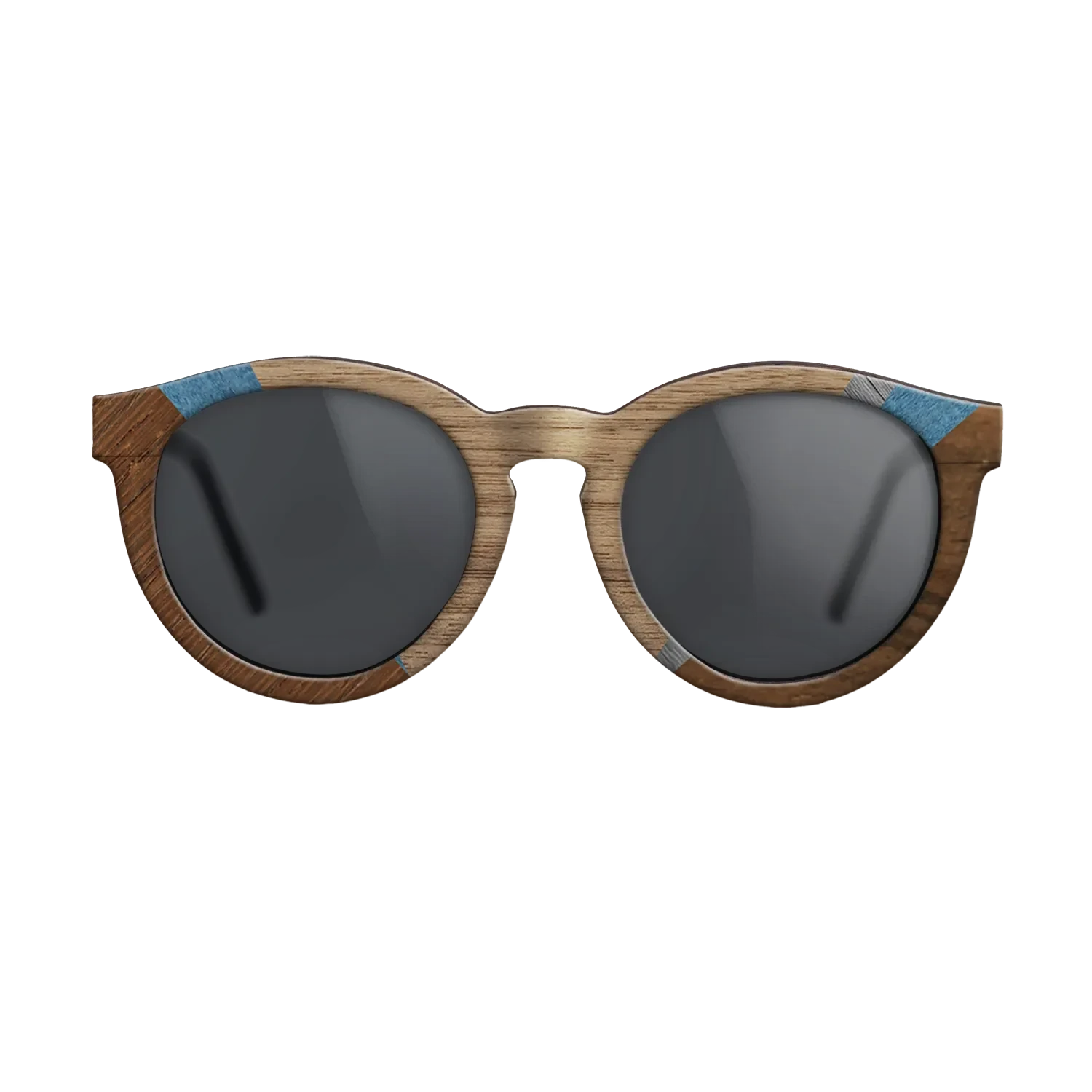 Walnut: Straight Grain,Poplar Dyed: Blue Denim,Ziricote Dark Quartered,Poplar Dyed: Grey: Geometric - The Rebel - Round - 1282 - SIRIS wood optic