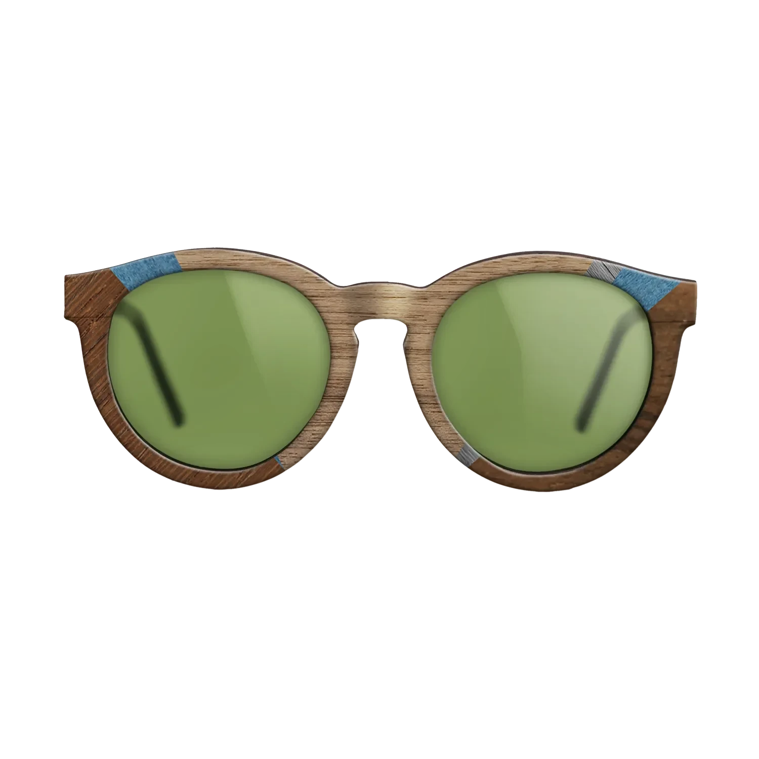 Walnut: Straight Grain,Poplar Dyed: Blue Denim,Ziricote Dark Quartered,Poplar Dyed: Grey: Geometric - The Rebel - Round - 1282 - SIRIS wood optic