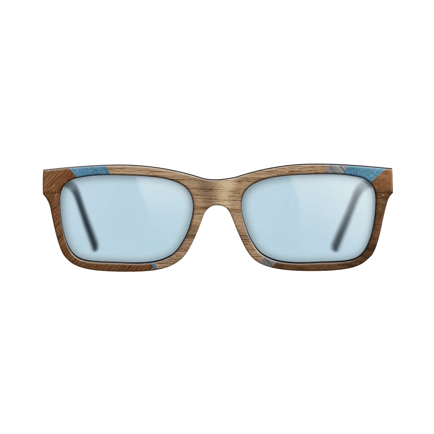 Walnut: Straight Grain,Poplar Dyed: Blue Denim,Ziricote Dark Quartered,Poplar Dyed: Grey: Geometric - The Sage - Rectangle - 1282 - SIRIS wood optic
