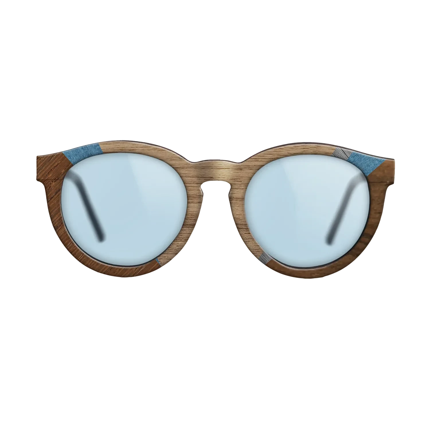 Walnut: Straight Grain,Poplar Dyed: Blue Denim,Ziricote Dark Quartered,Poplar Dyed: Grey: Geometric - The Rebel - Round - 1282 - SIRIS wood optic
