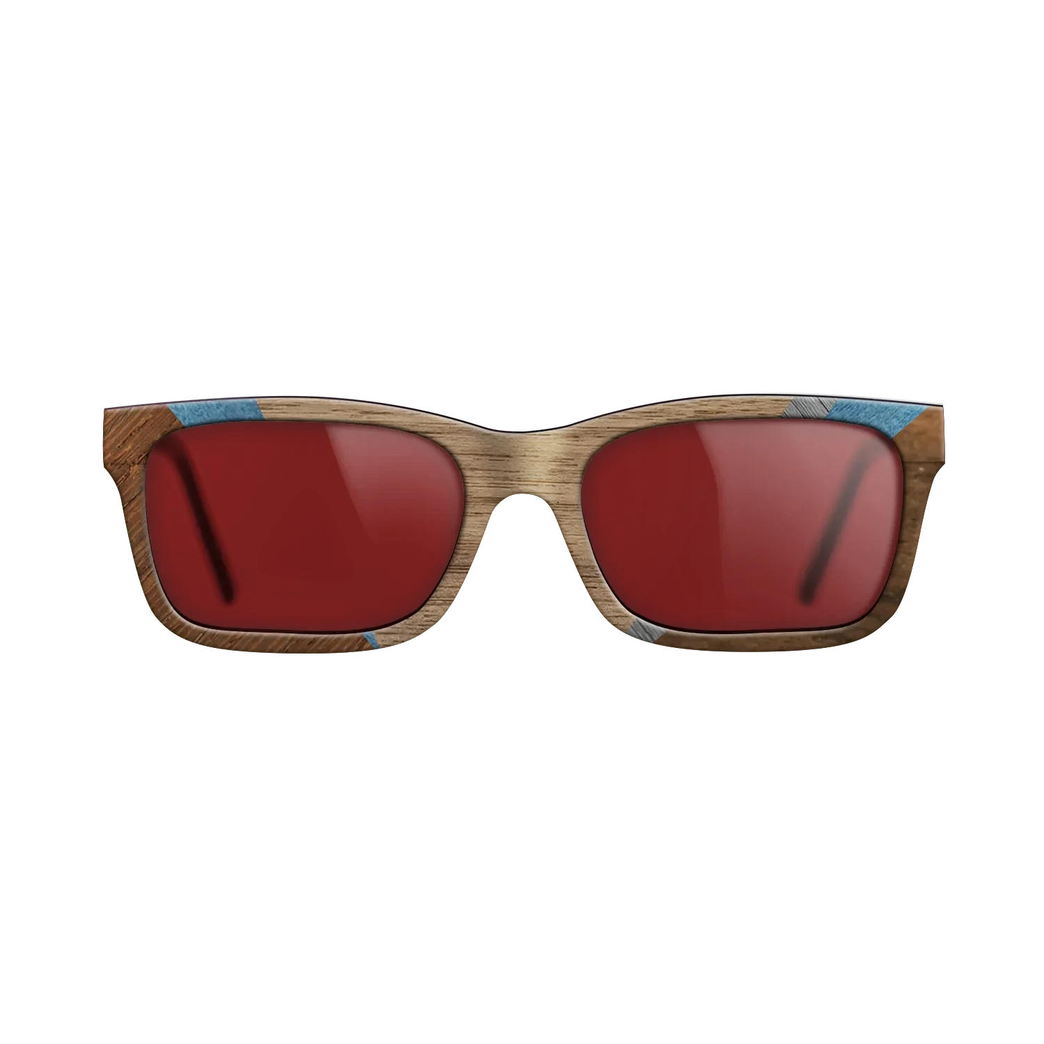 Walnut: Straight Grain,Poplar Dyed: Blue Denim,Ziricote Dark Quartered,Poplar Dyed: Grey: Geometric - The Sage - Rectangle - 1282 - SIRIS wood optic