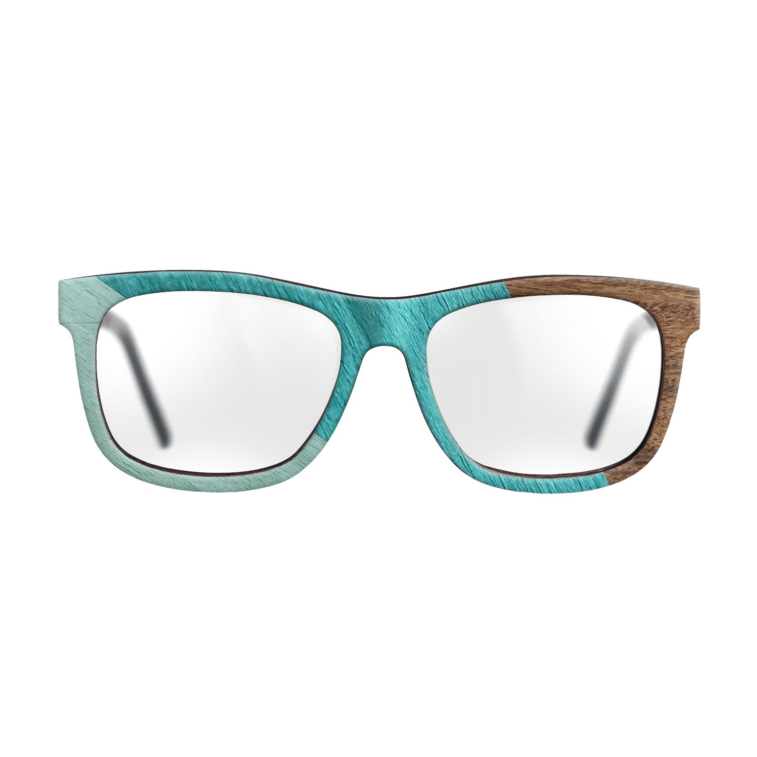 East Indian Rosewood,Poplar Dyed: Turquoise,Poplar Dyed: Baby Blue: Angle Cut - The Hero - Square - SIRIS wood optic