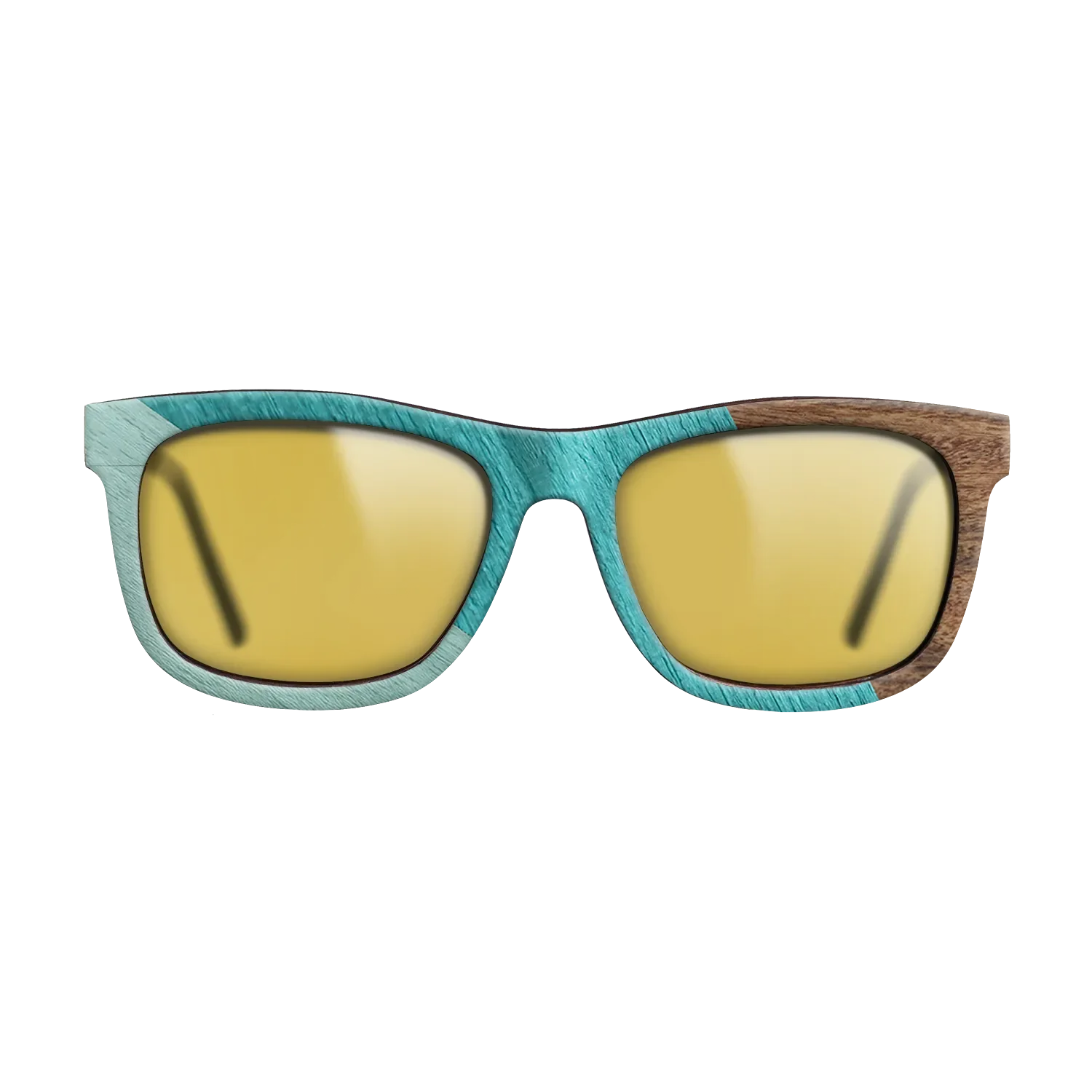 East Indian Rosewood,Poplar Dyed: Turquoise,Poplar Dyed: Baby Blue: Angle Cut - The Hero - Square - SIRIS wood optic