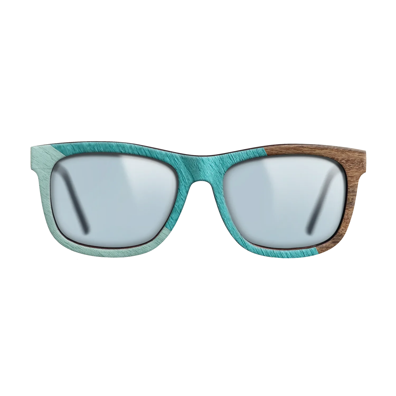 East Indian Rosewood,Poplar Dyed: Turquoise,Poplar Dyed: Baby Blue: Angle Cut - The Hero - Square - SIRIS wood optic