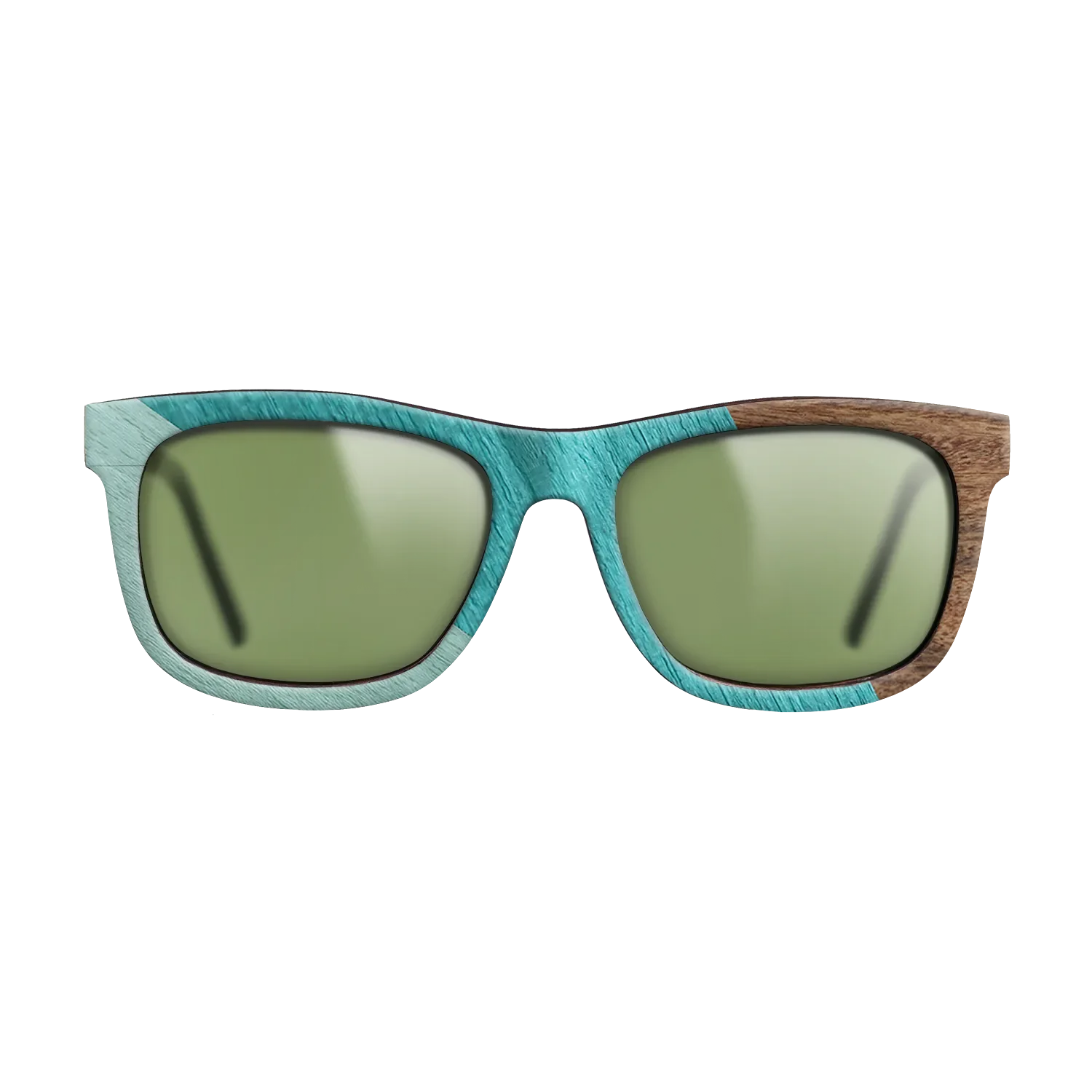 East Indian Rosewood,Poplar Dyed: Turquoise,Poplar Dyed: Baby Blue: Angle Cut - The Hero - Square - SIRIS wood optic