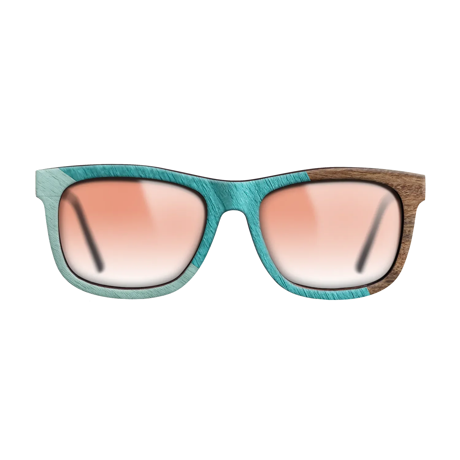 East Indian Rosewood,Poplar Dyed: Turquoise,Poplar Dyed: Baby Blue: Angle Cut - The Hero - Square - SIRIS wood optic