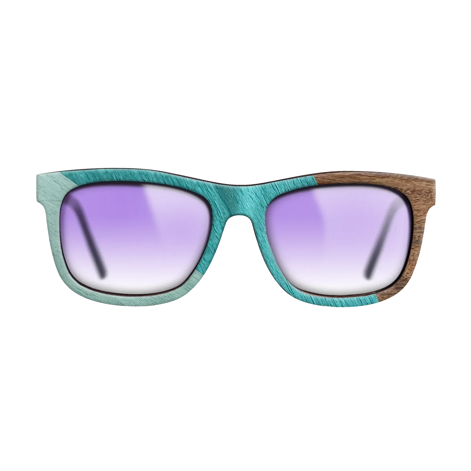 East Indian Rosewood,Poplar Dyed: Turquoise,Poplar Dyed: Baby Blue: Angle Cut - The Hero - Square - SIRIS wood optic