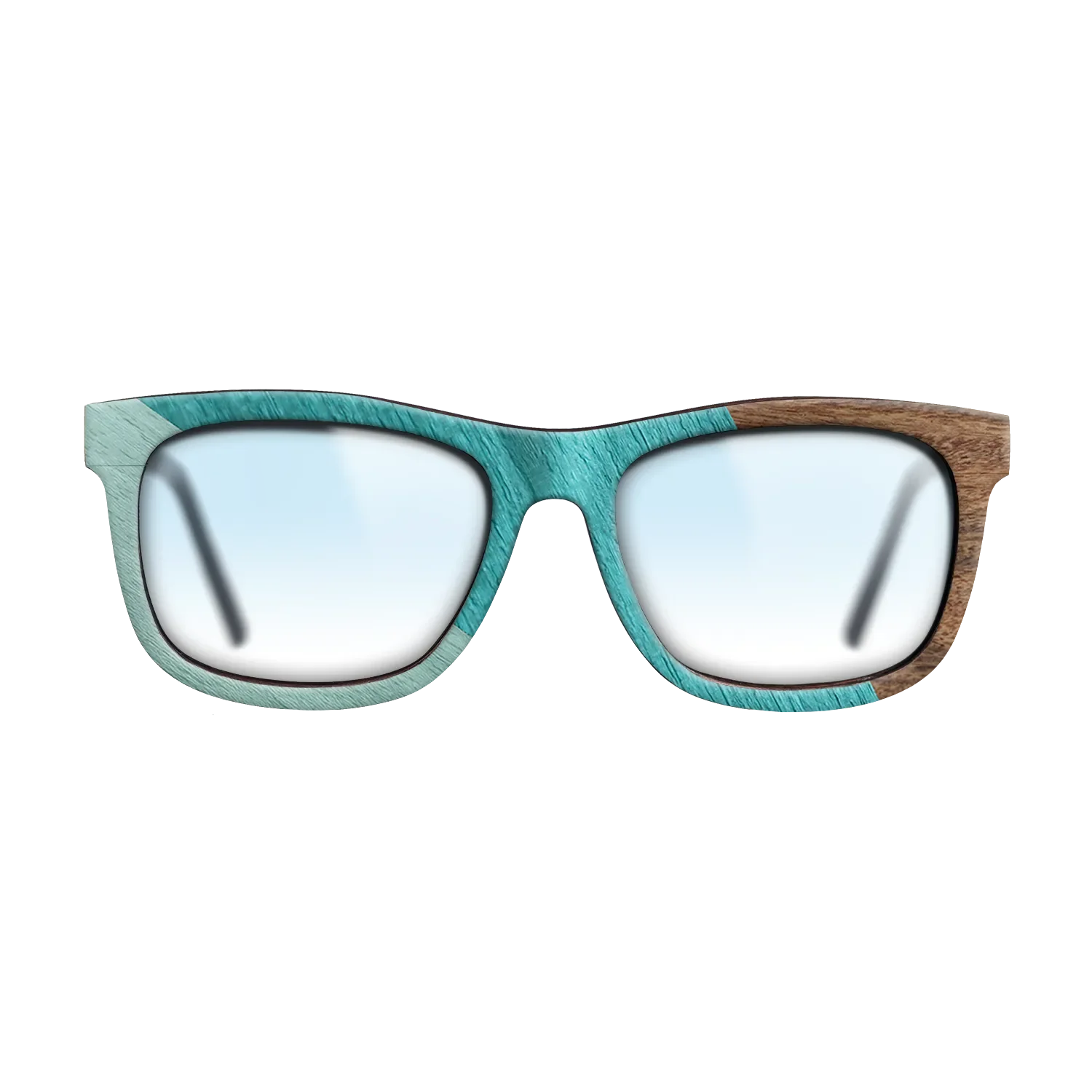 East Indian Rosewood,Poplar Dyed: Turquoise,Poplar Dyed: Baby Blue: Angle Cut - The Hero - Square - SIRIS wood optic