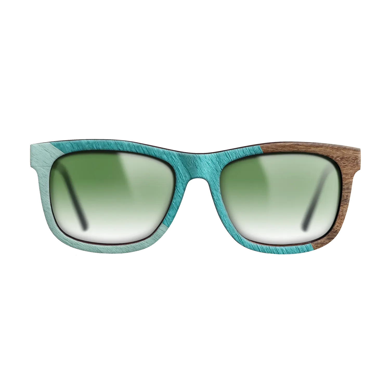 East Indian Rosewood,Poplar Dyed: Turquoise,Poplar Dyed: Baby Blue: Angle Cut - The Hero - Square - SIRIS wood optic