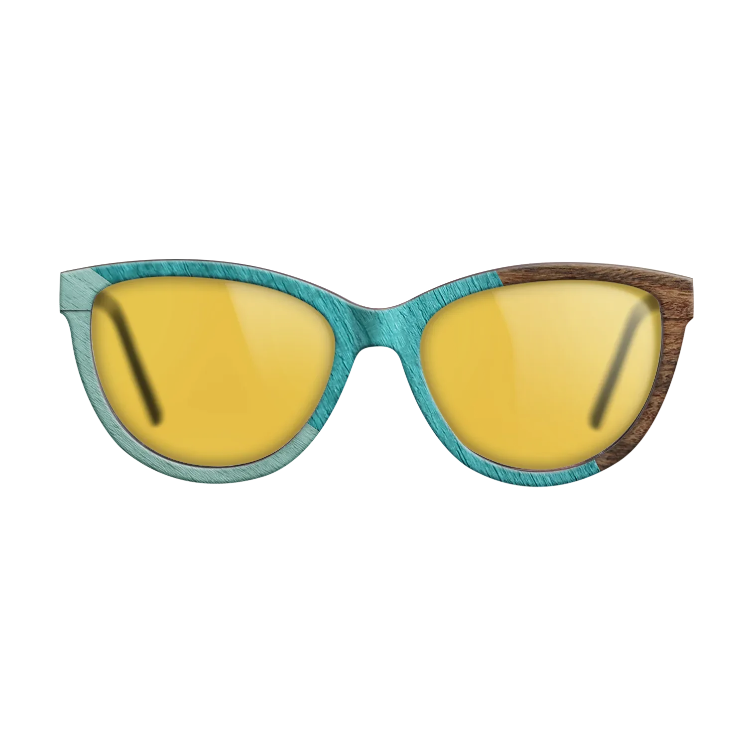 East Indian Rosewood,Poplar Dyed: Turquoise,Poplar Dyed: Baby Blue: Angle Cut - The Maiden - Cat - SIRIS wood optic