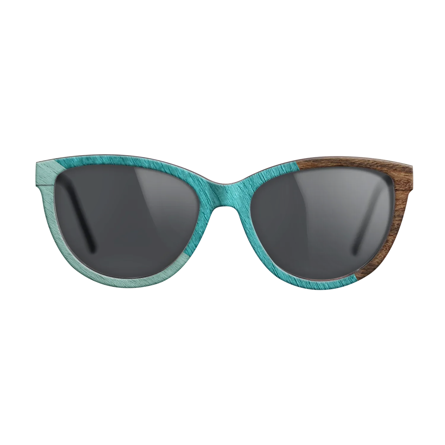 East Indian Rosewood,Poplar Dyed: Turquoise,Poplar Dyed: Baby Blue: Angle Cut - The Maiden - Cat - SIRIS wood optic