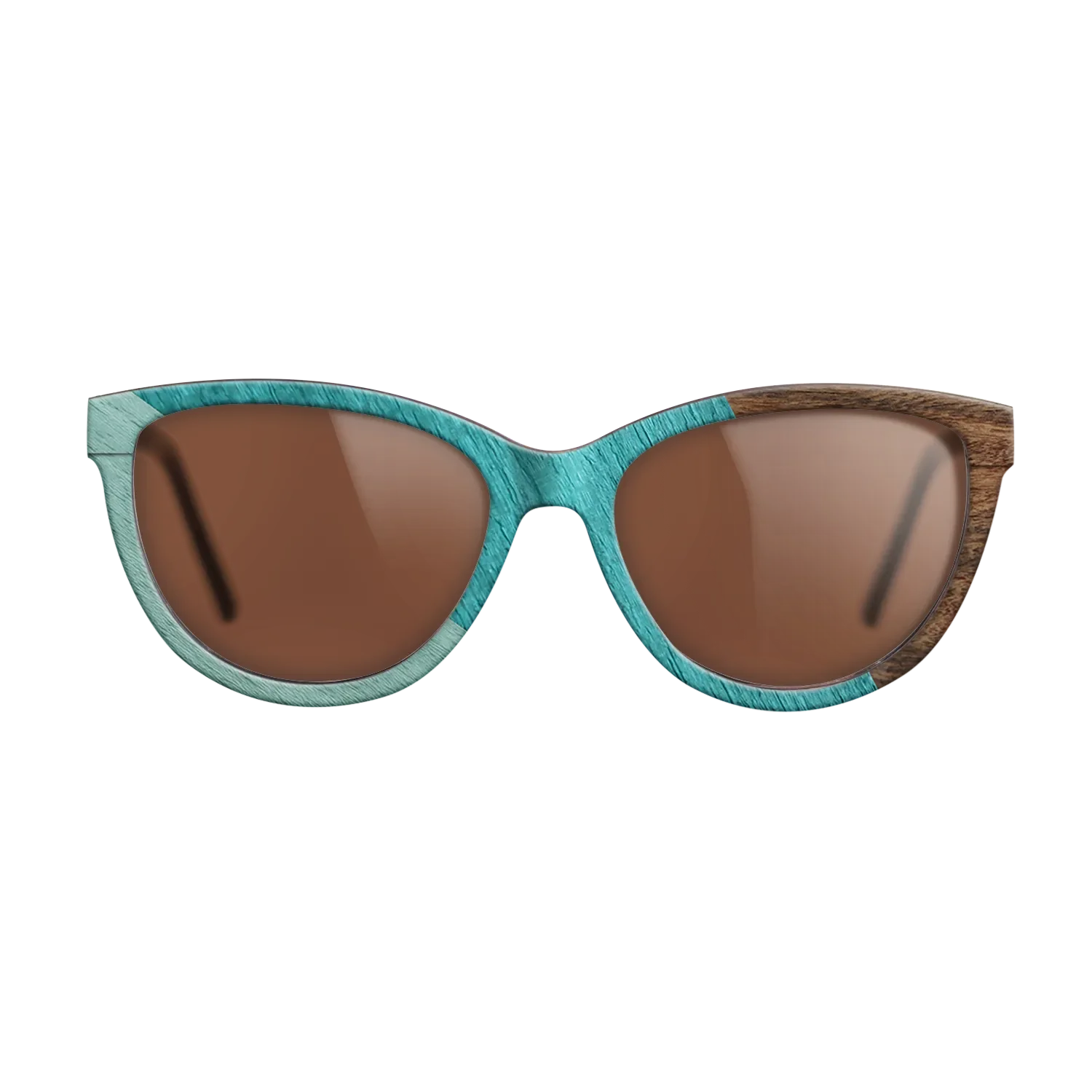 East Indian Rosewood,Poplar Dyed: Turquoise,Poplar Dyed: Baby Blue: Angle Cut - The Maiden - Cat - SIRIS wood optic