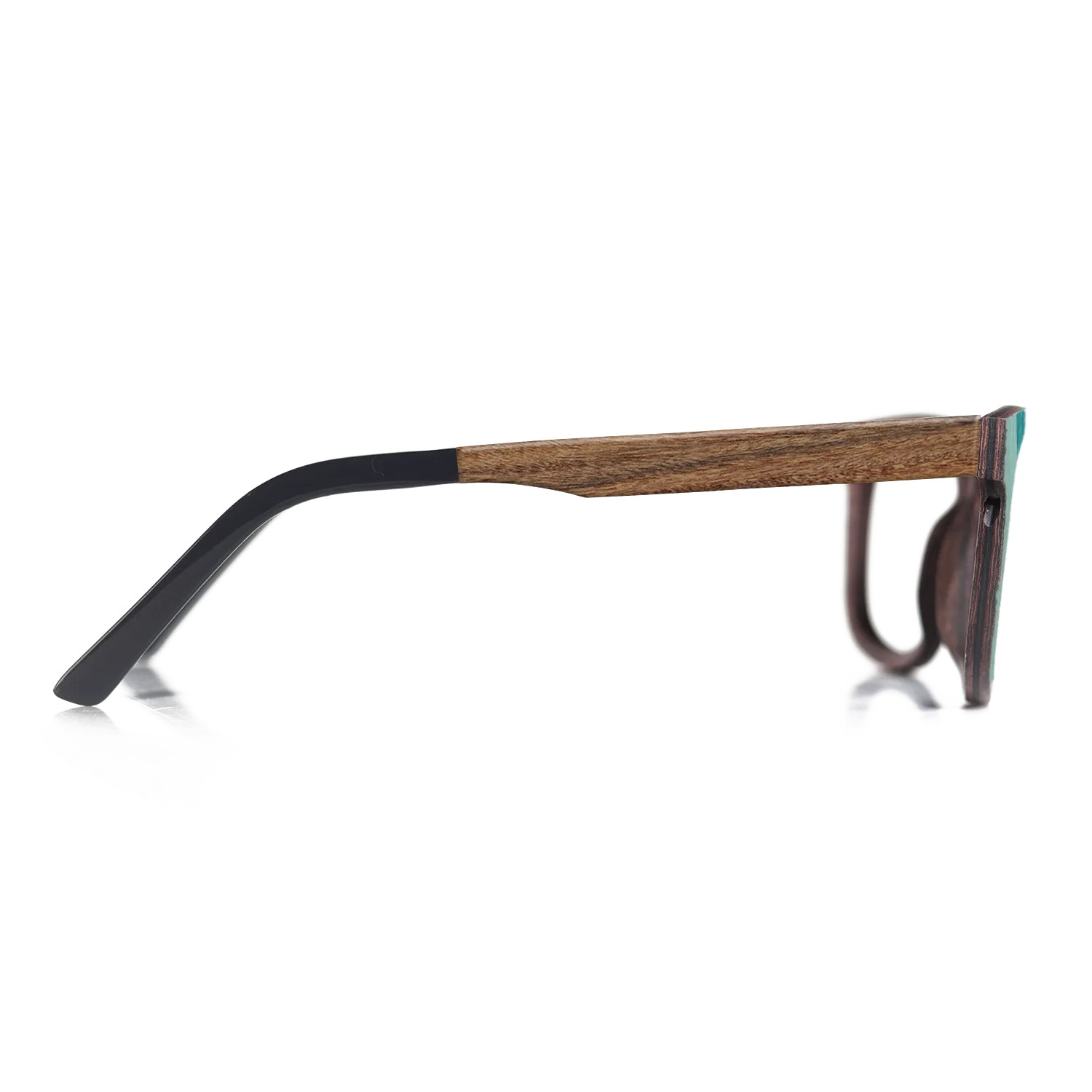 East Indian Rosewood,Poplar Dyed: Turquoise,Poplar Dyed: Baby Blue: Angle Cut - The Rebel - Round - SIRIS wood optic