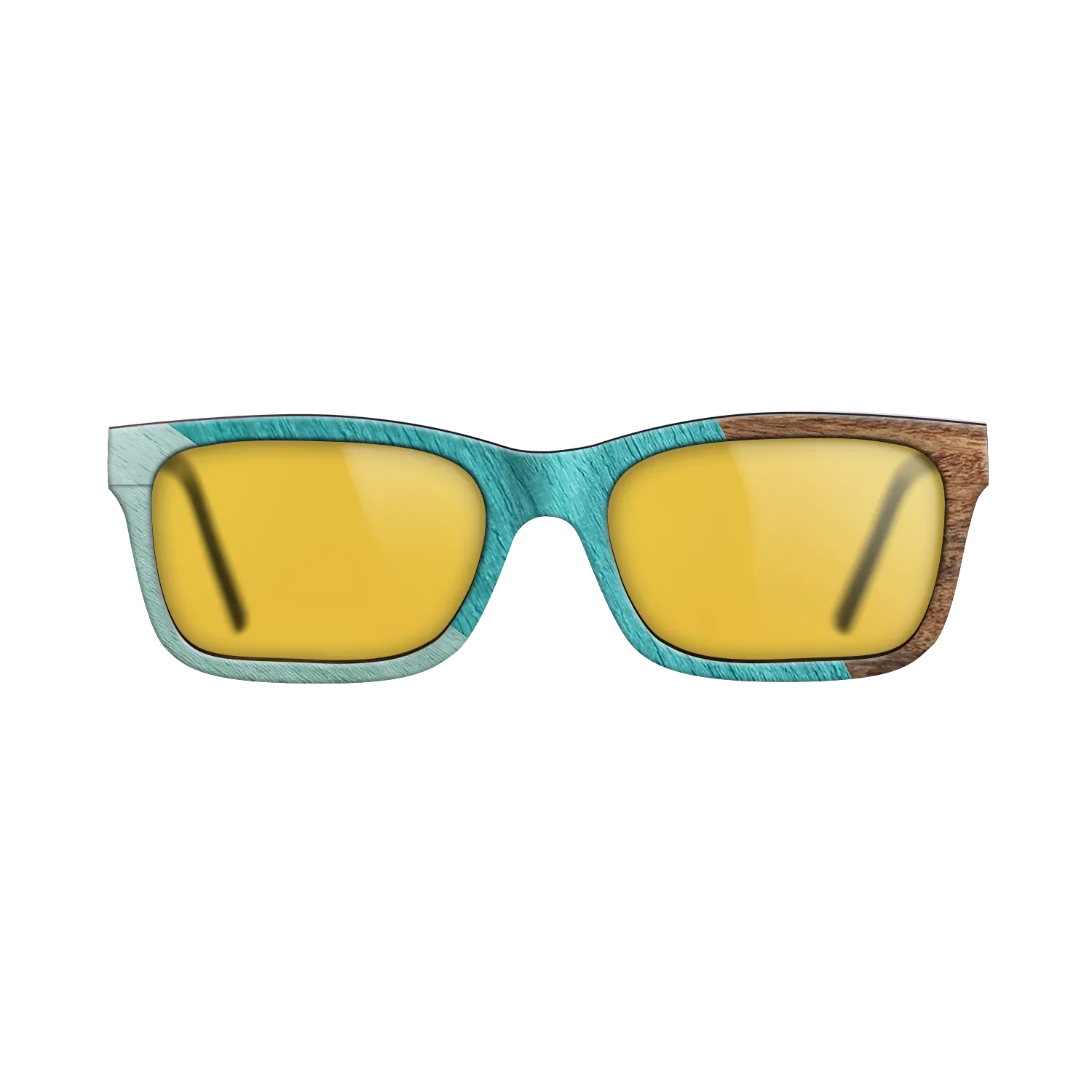 East Indian Rosewood,Poplar Dyed: Turquoise,Poplar Dyed: Baby Blue: Angle Cut - The Sage - Rectangle - SIRIS wood optic