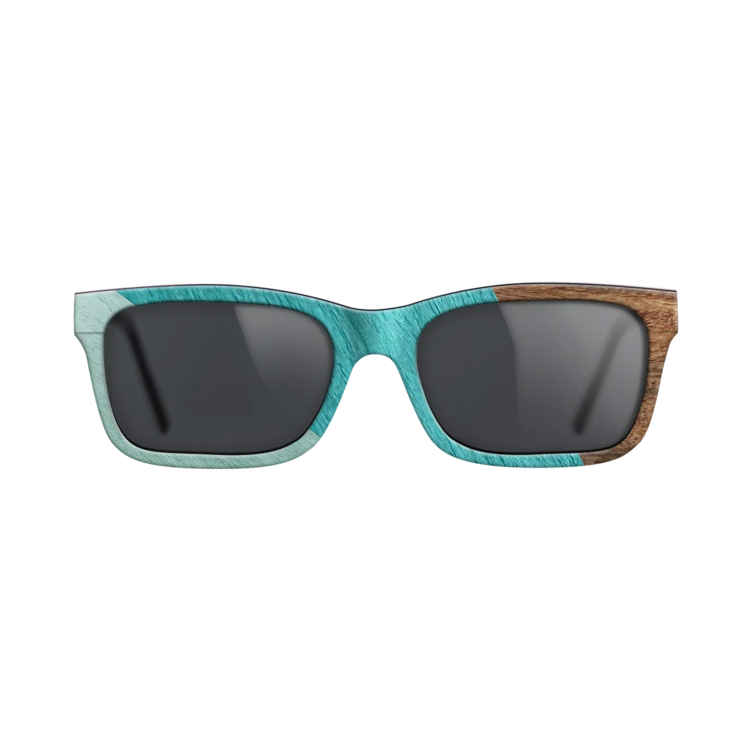 East Indian Rosewood,Poplar Dyed: Turquoise,Poplar Dyed: Baby Blue: Angle Cut - The Sage - Rectangle - SIRIS wood optic