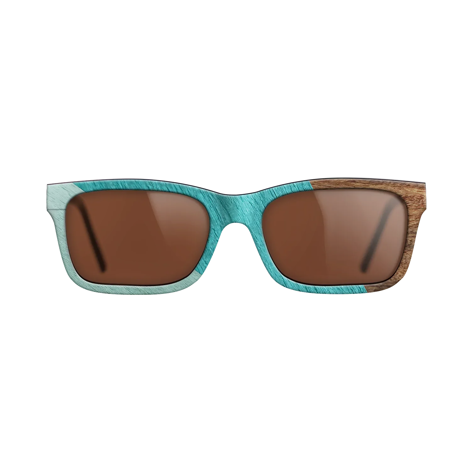 East Indian Rosewood,Poplar Dyed: Turquoise,Poplar Dyed: Baby Blue: Angle Cut - The Sage - Rectangle - SIRIS wood optic