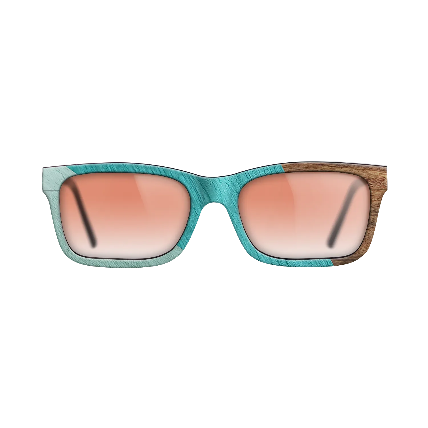 East Indian Rosewood,Poplar Dyed: Turquoise,Poplar Dyed: Baby Blue: Angle Cut - The Sage - Rectangle - SIRIS wood optic