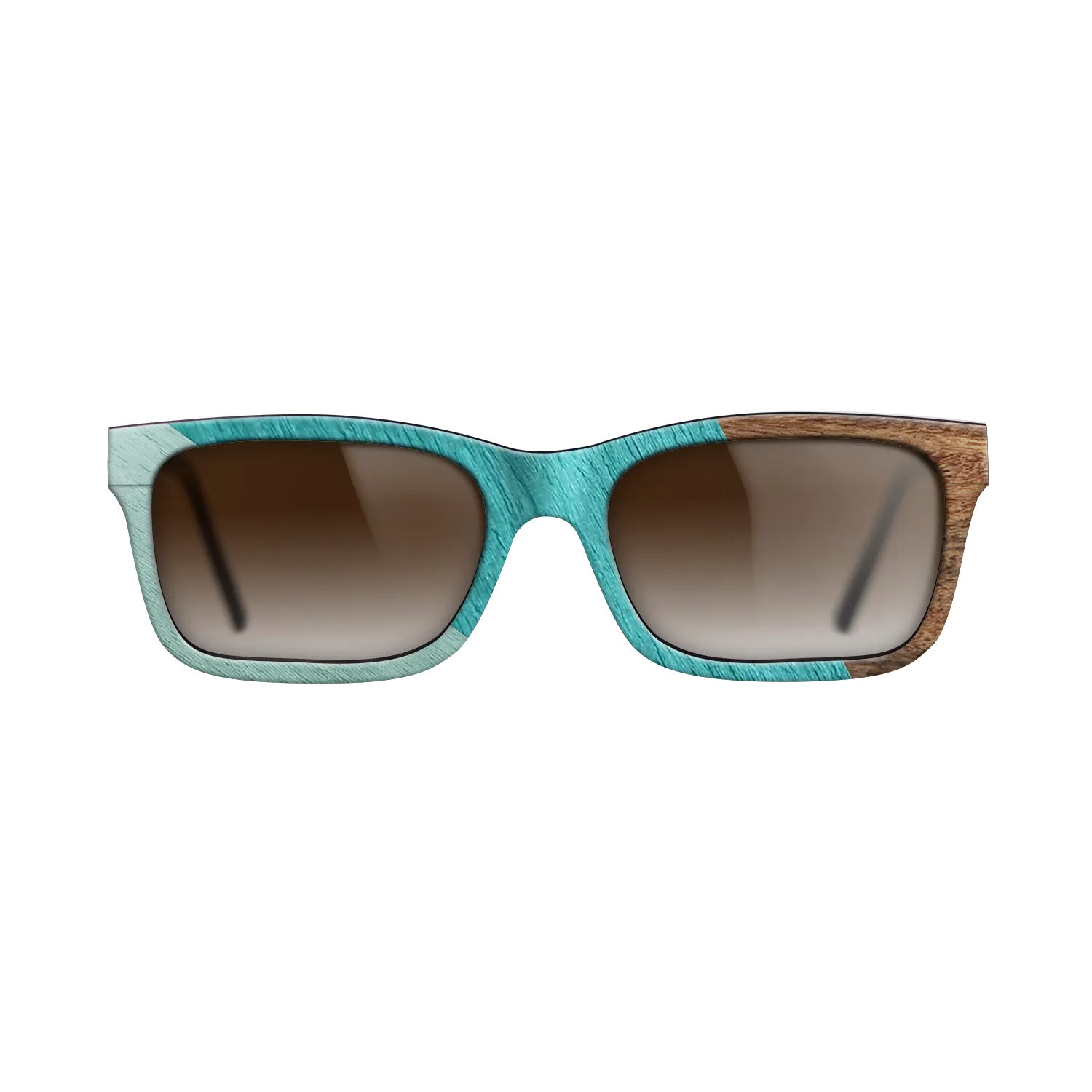 East Indian Rosewood,Poplar Dyed: Turquoise,Poplar Dyed: Baby Blue: Angle Cut - The Sage - Rectangle - SIRIS wood optic