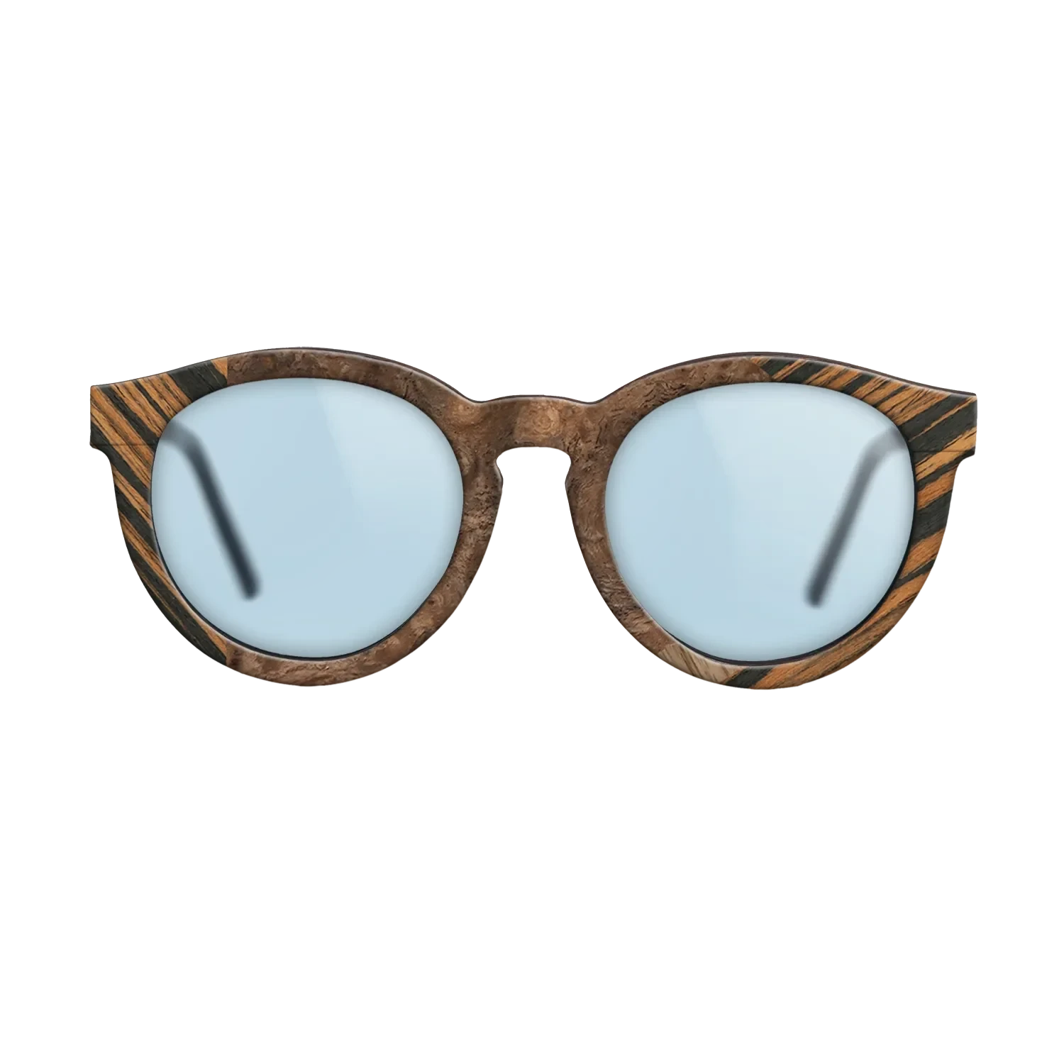 Italian Ebony,Ziricote Dark Quartered,Walnut Burl,Walnut: Straight Grain: Fractal - The Rebel - Round - 1513 - SIRIS wood optic