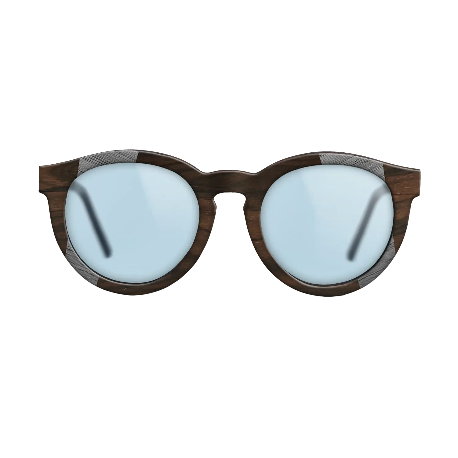 Ziricote Dark Quartered,Poplar Dyed: Blue Denim,Poplar Dyed: Grey: Recursive - The Rebel - Round - 1297 - SIRIS wood optic