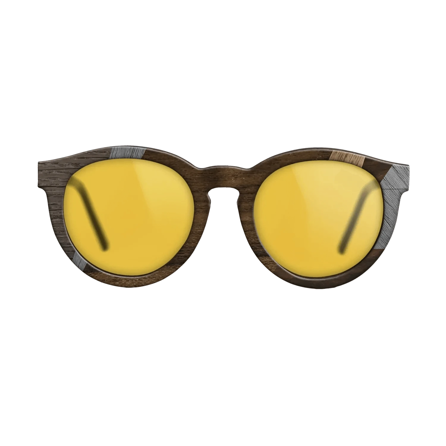 Ziricote Dark Quartered,Poplar Dyed: Grey,Walnut: Straight Grain,Walnut Claro Light: Mosaic - The Rebel - Round - 1648 - SIRIS wood optic