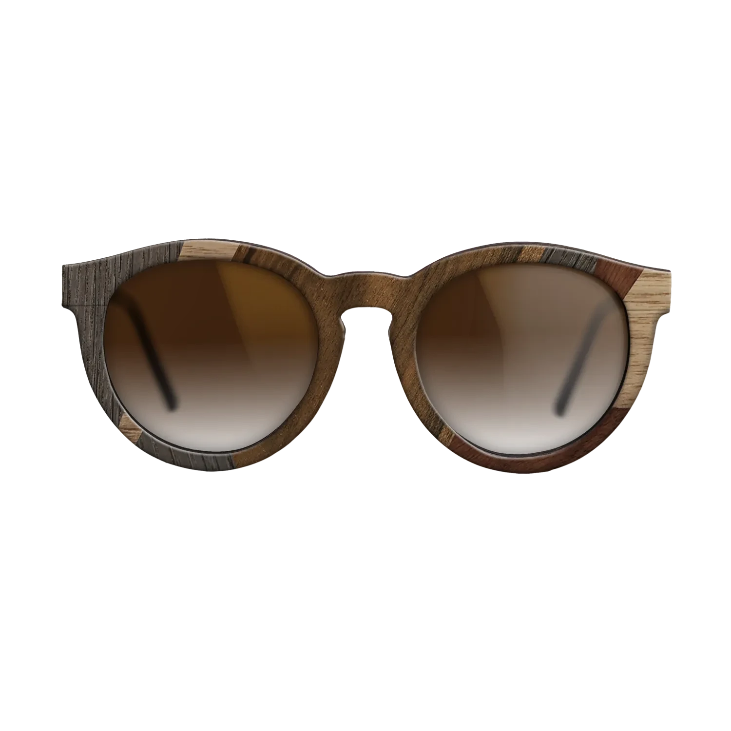 Ziricote Dark Quartered,Wenge,Walnut: Straight Grain,Walnut Claro Dark: Mosaic - The Rebel - Round - 2035 - SIRIS wood optic