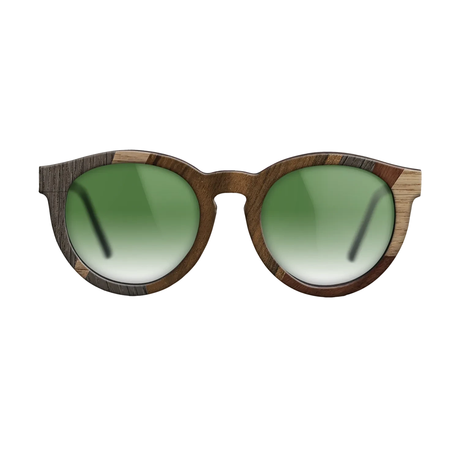 Ziricote Dark Quartered,Wenge,Walnut: Straight Grain,Walnut Claro Dark: Mosaic - The Rebel - Round - 2035 - SIRIS wood optic