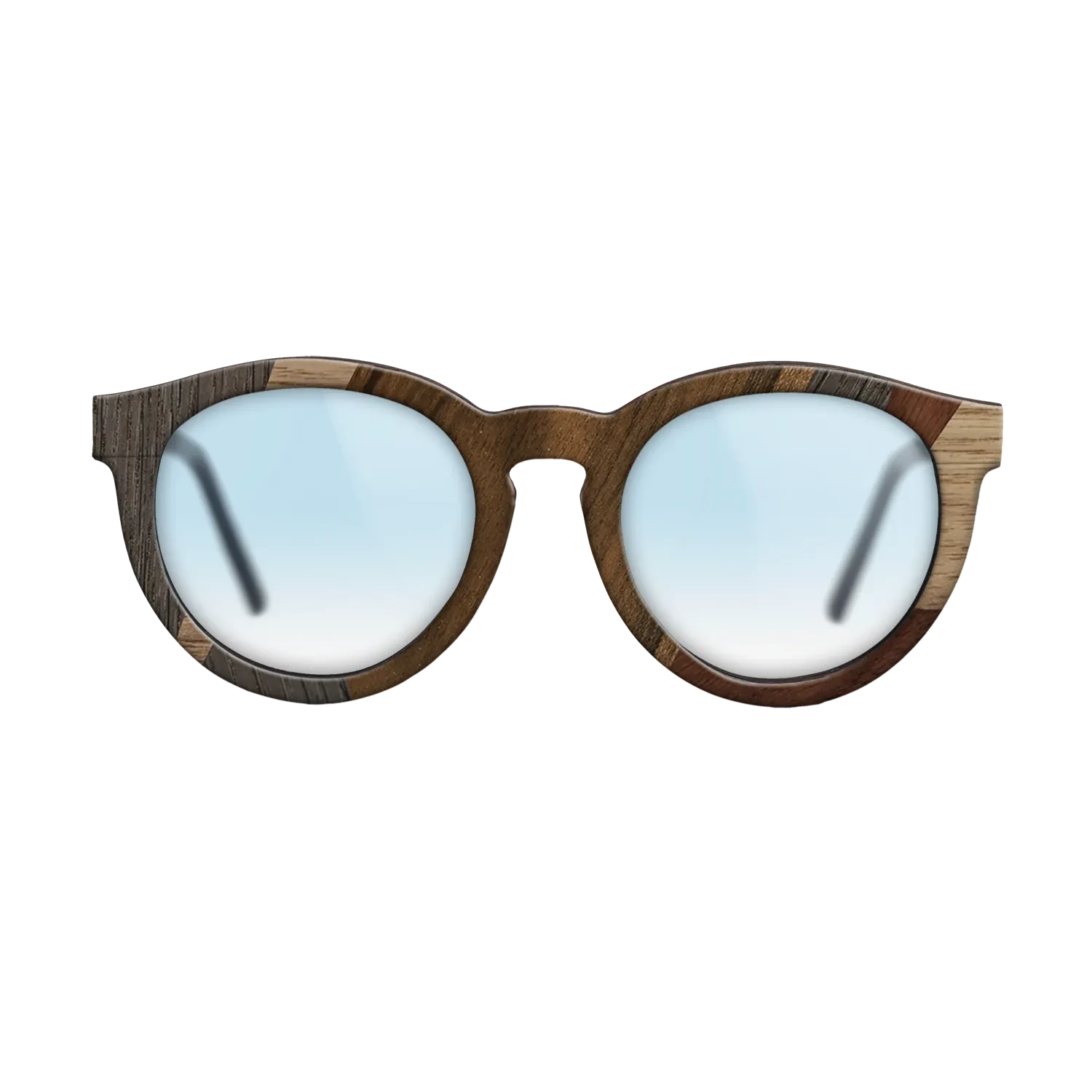 Ziricote Dark Quartered,Wenge,Walnut: Straight Grain,Walnut Claro Dark: Mosaic - The Rebel - Round - 2035 - SIRIS wood optic