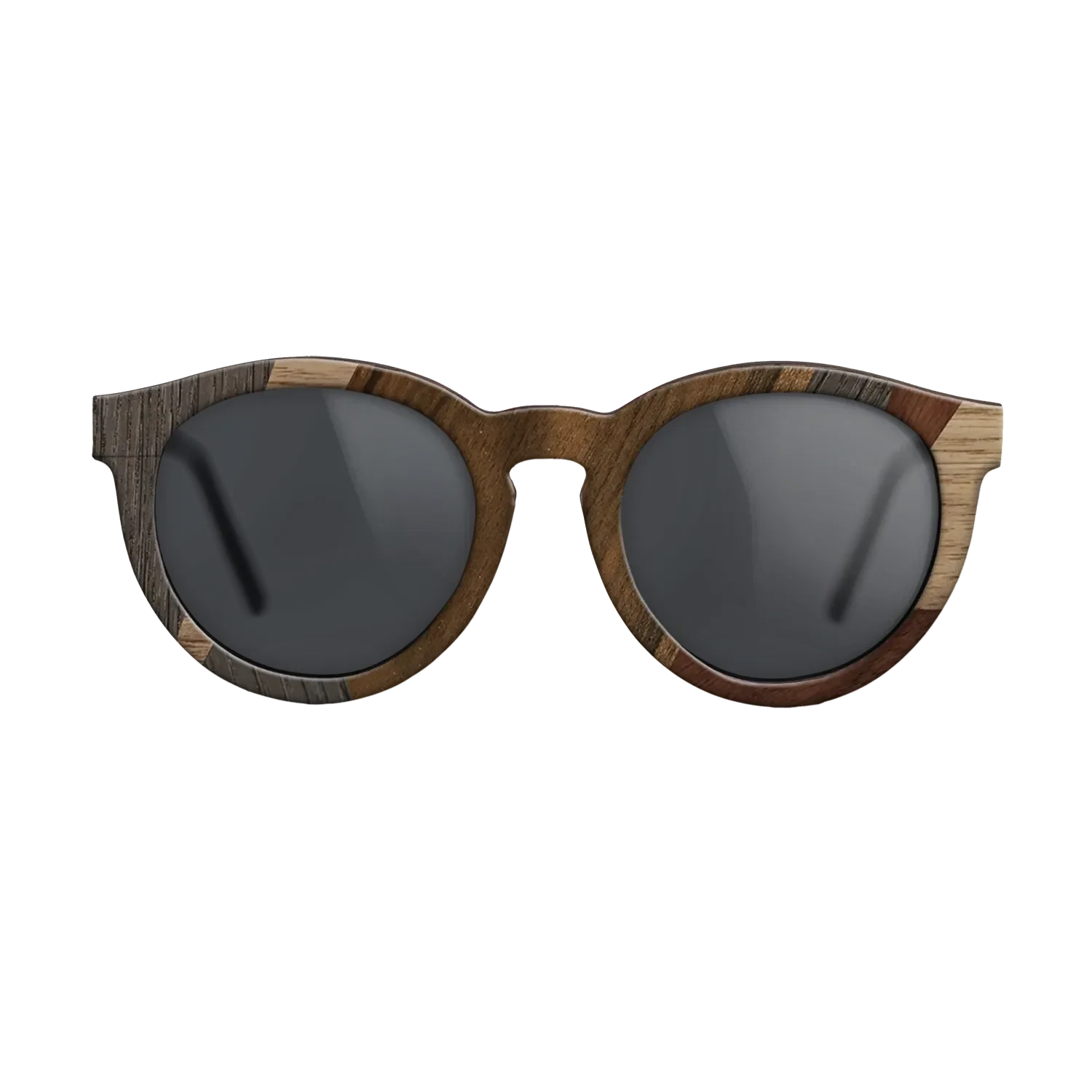 Ziricote Dark Quartered,Wenge,Walnut: Straight Grain,Walnut Claro Dark: Mosaic - The Rebel - Round - 2035 - SIRIS wood optic