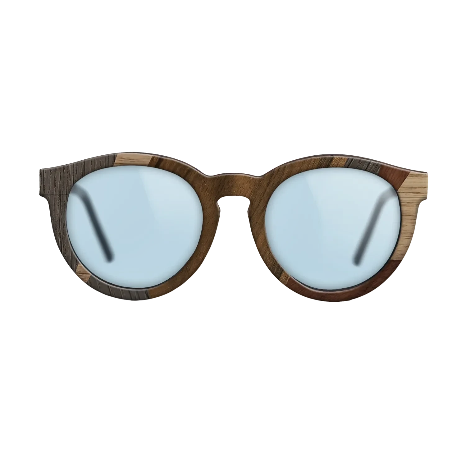 Ziricote Dark Quartered,Wenge,Walnut: Straight Grain,Walnut Claro Dark: Mosaic - The Rebel - Round - 2035 - SIRIS wood optic