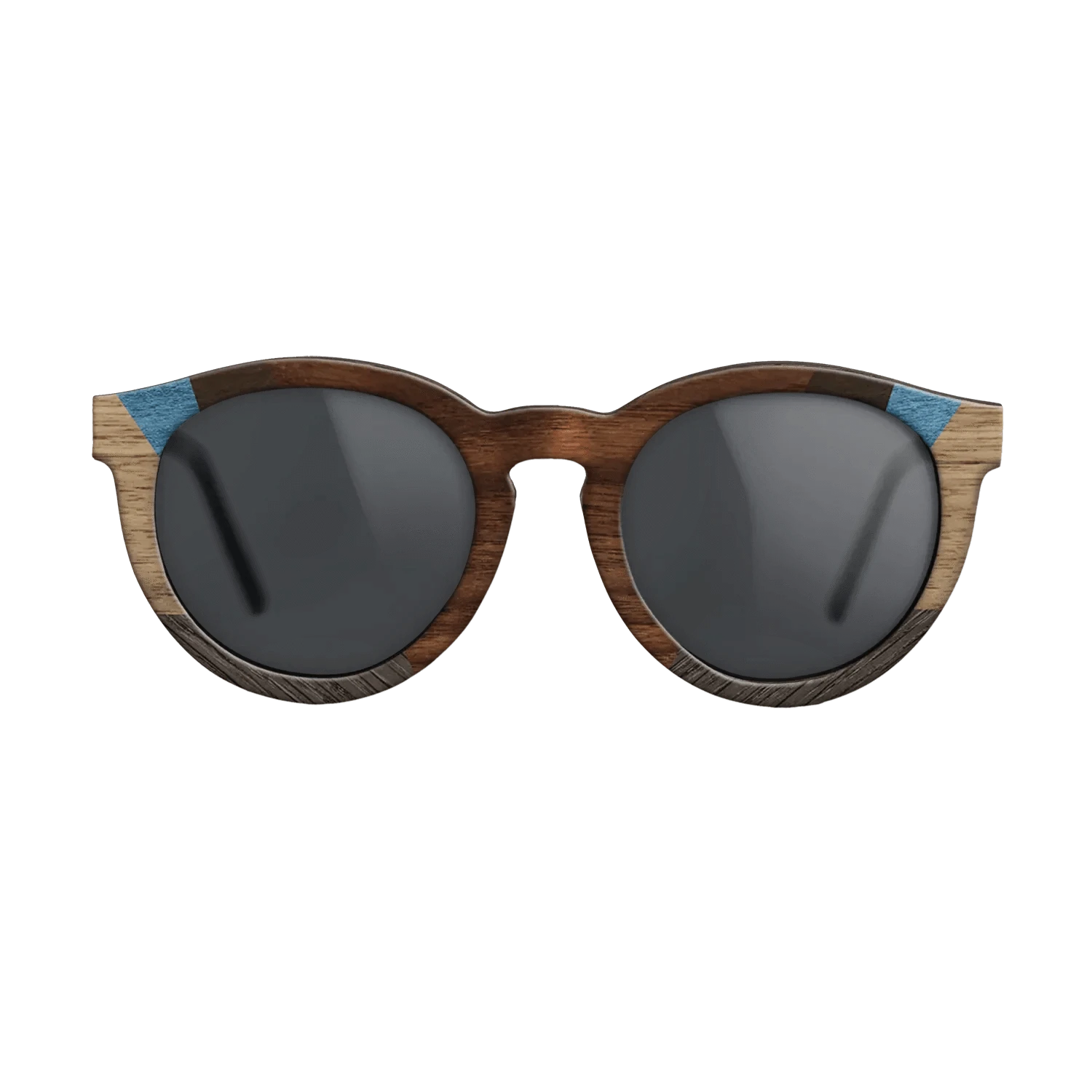 Walnut Claro Dark,Ziricote Dark Quartered,Fumed Oak,Poplar Dyed: Blue Denim,Walnut: Straight Grain: Recursive - The Rebel - Round - 1276 - SIRIS wood optic