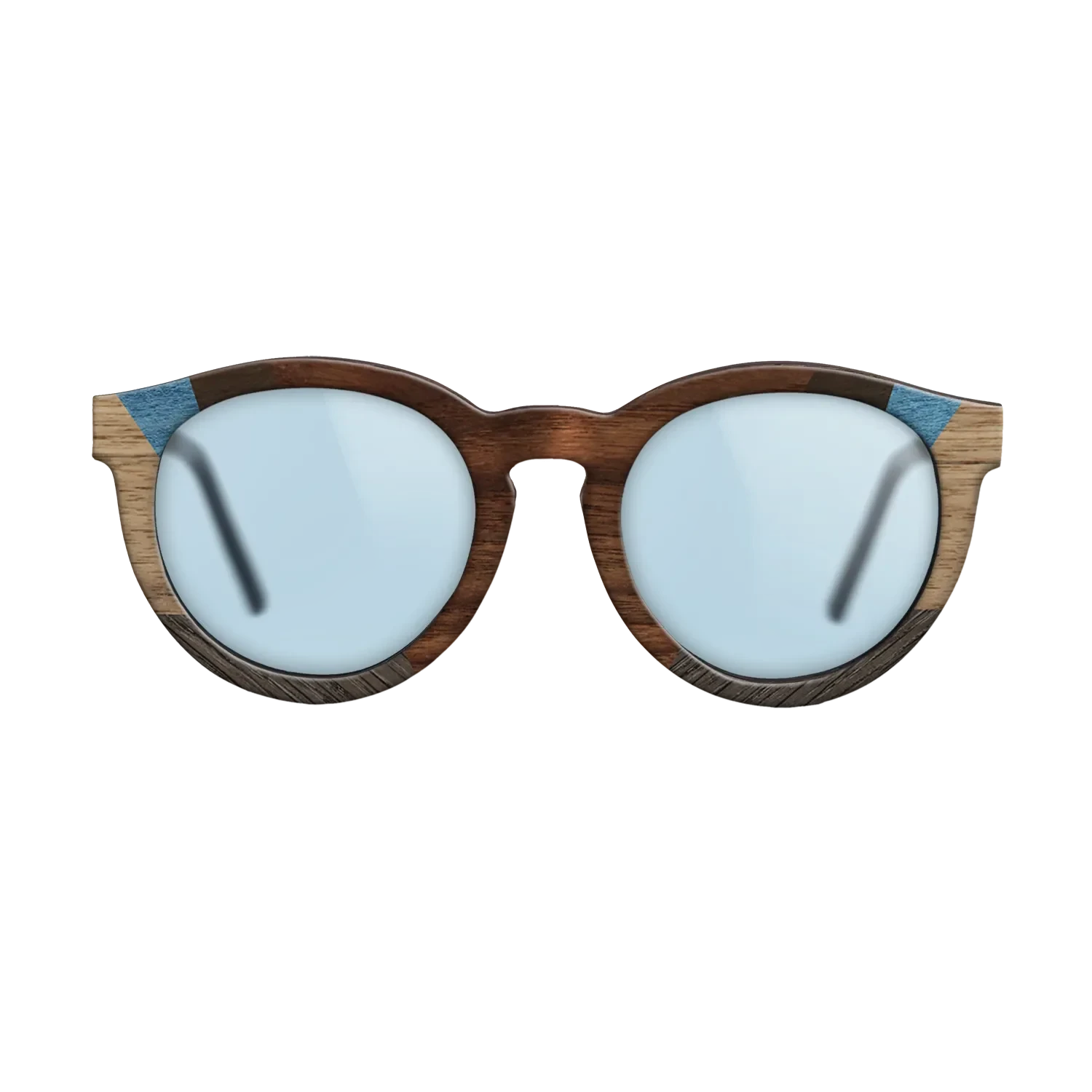 Walnut Claro Dark,Ziricote Dark Quartered,Fumed Oak,Poplar Dyed: Blue Denim,Walnut: Straight Grain: Recursive - The Rebel - Round - 1276 - SIRIS wood optic